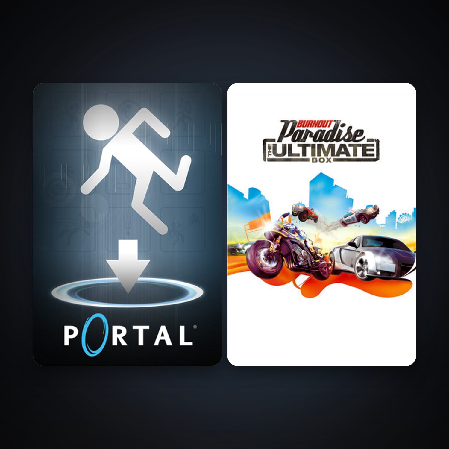 Portal + Burnout Paradise: The Ultimate Box, 3 games, clean — HabibiAccounts