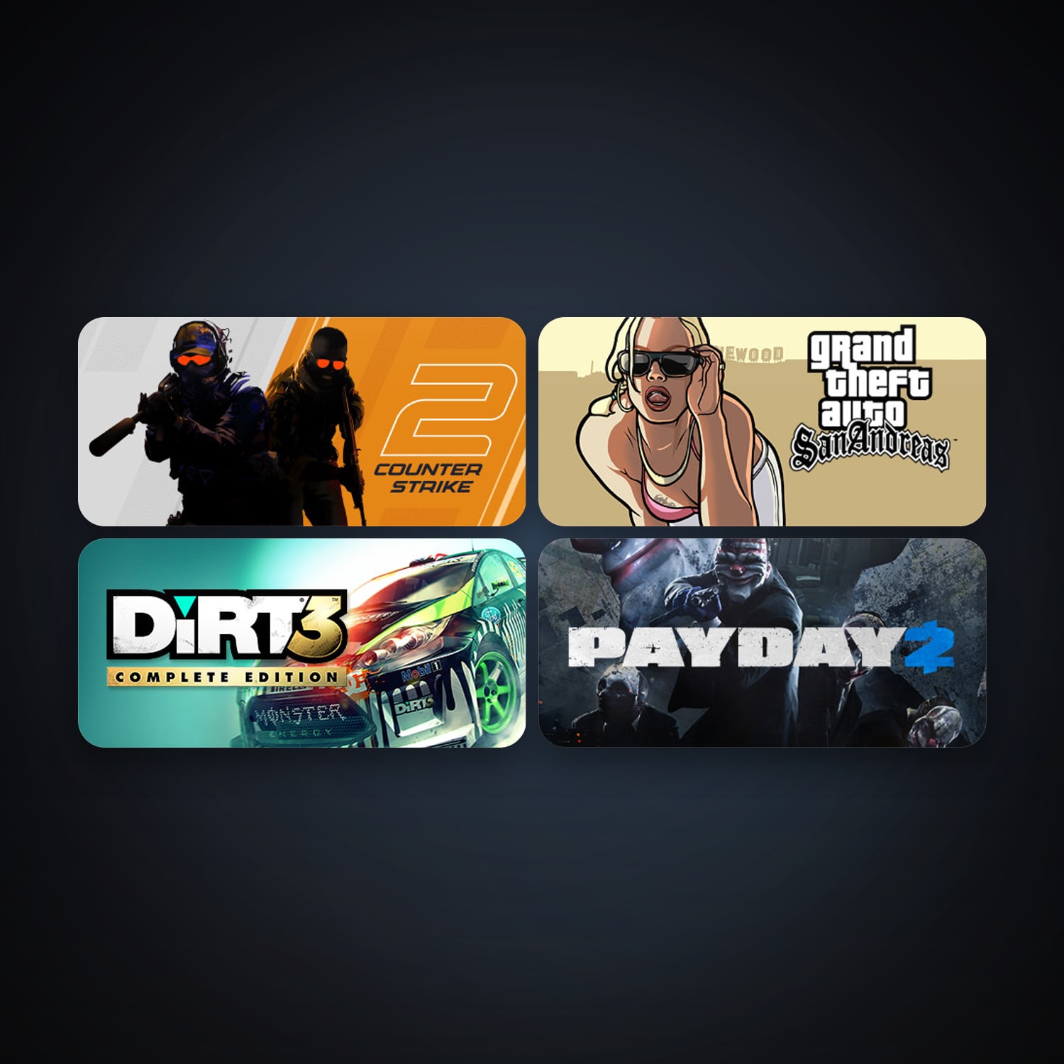 Steam account — CS2 Prime + Grand Theft Auto: San Andreas, 12 games, Steam 10, clean — HabibiAccounts