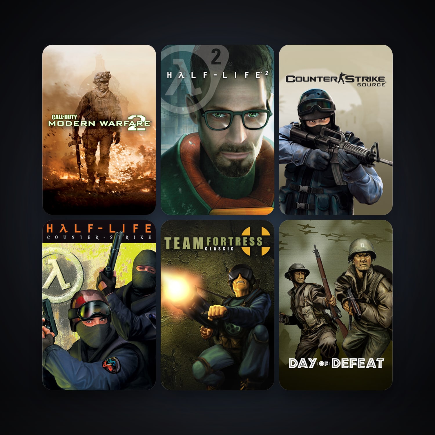 Counter-Strike + Team Fortress Classic, 19 games, Steam 11, clean — HabibiAccounts