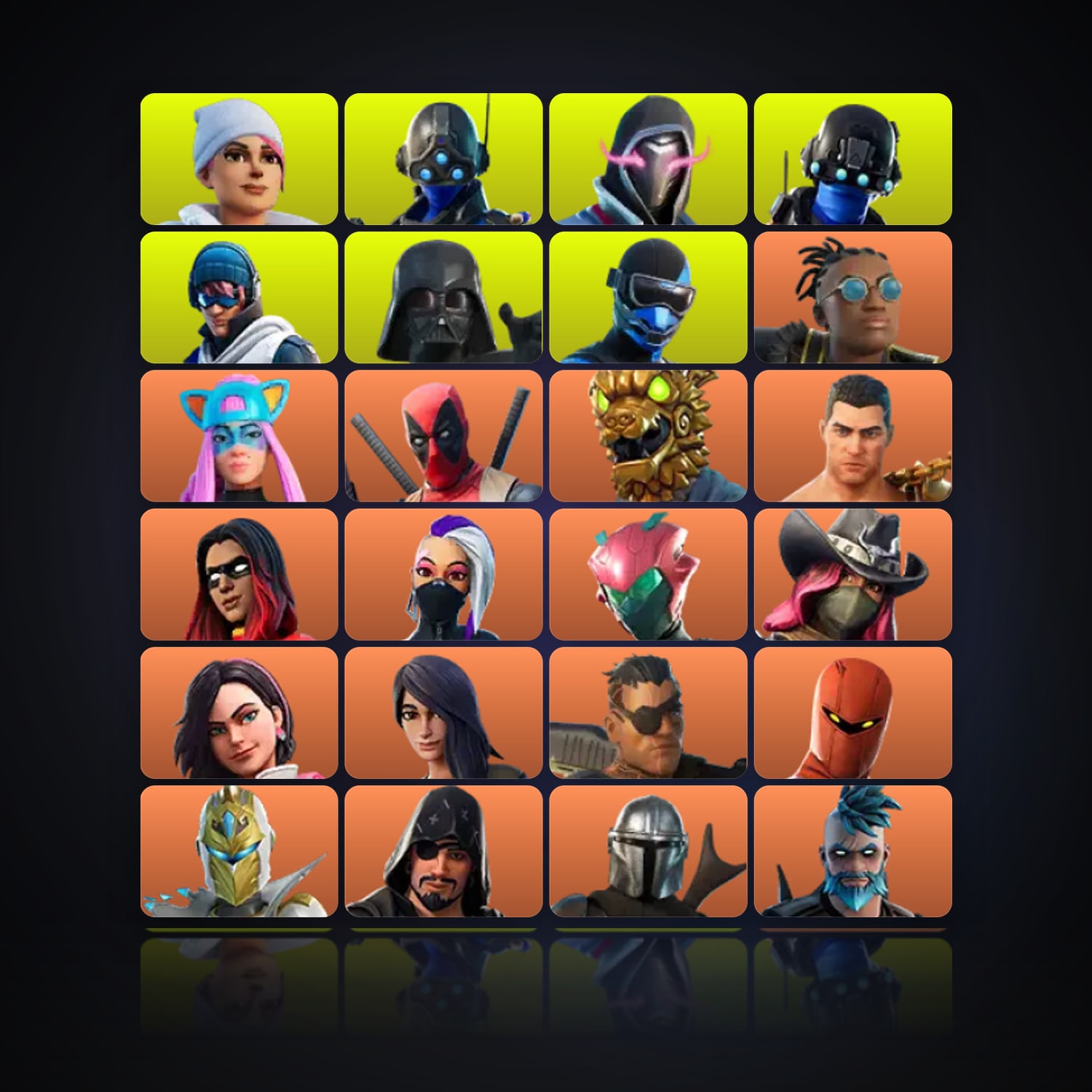 هالحساب فورتنايت، اللوكر مليان 206 سكن، 1.3K فيبوكس، لفل 2671، 344 فوز — HabibiAccounts