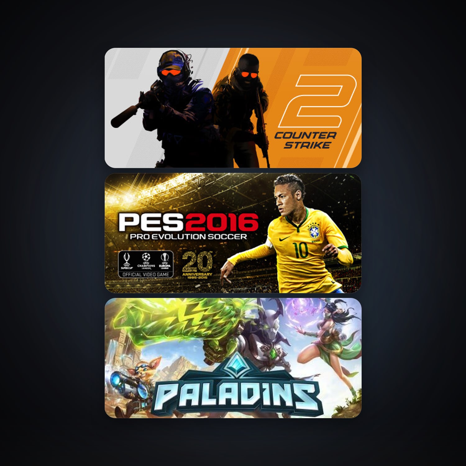 CS2 Prime + Pro Evolution Soccer 2016, 6 games, clean — HabibiAccounts
