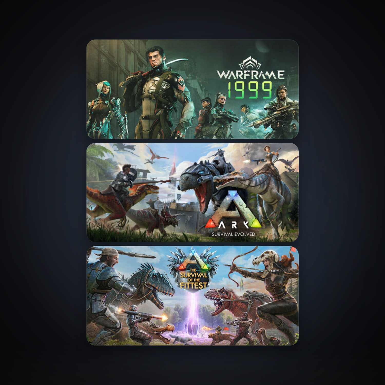 Warframe + ARK: Survival Evolved, 3 games, clean — HabibiAccounts