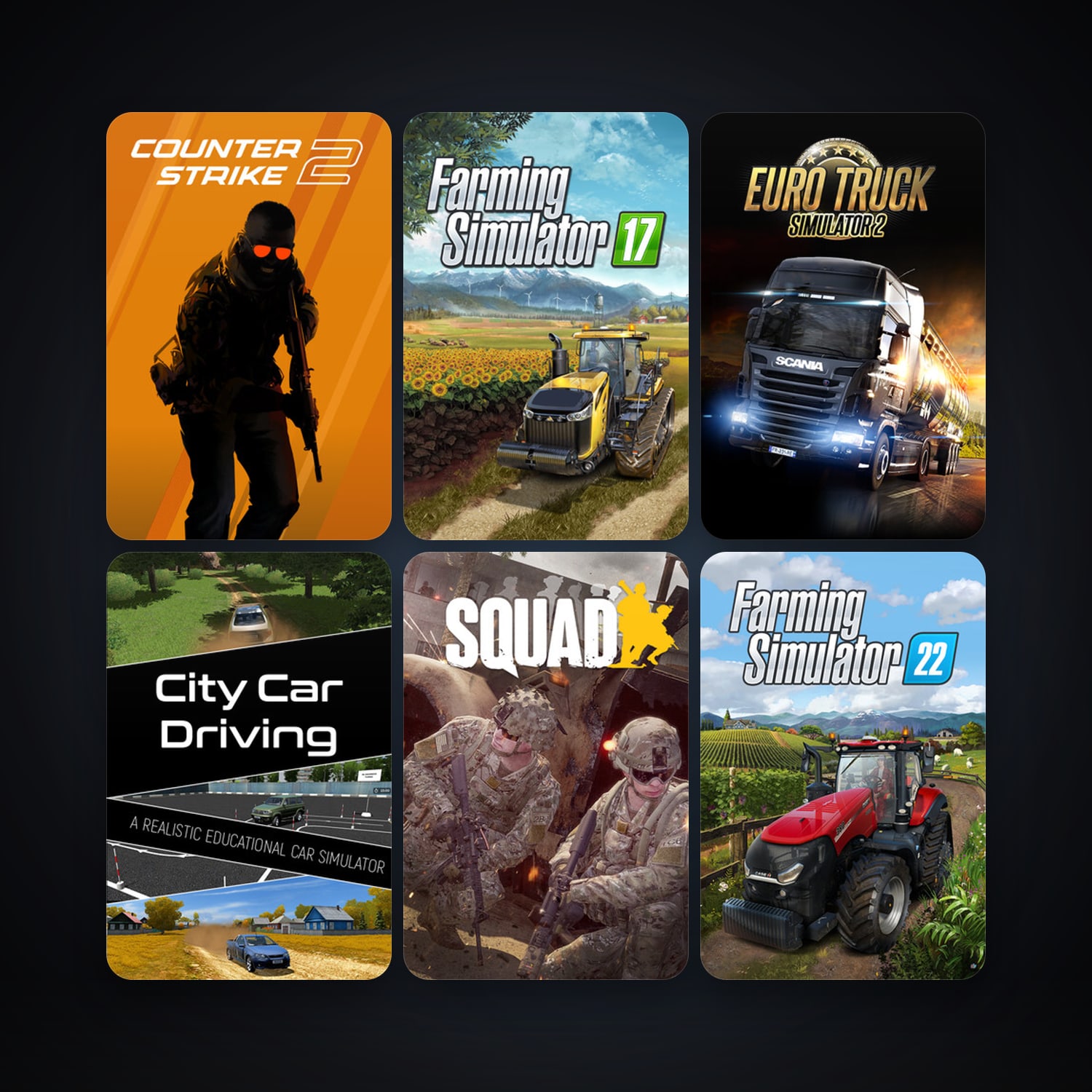 CS2 Prime + RaceRoom Racing Experience, 22 games, Steam 13, clean — HabibiAccounts