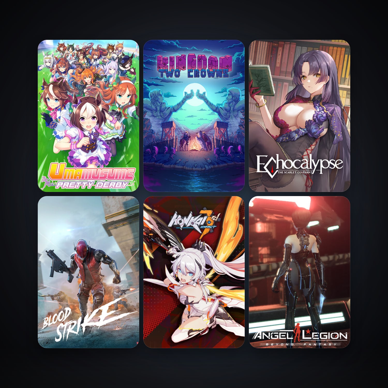 Kingdom Two Crowns + Angel Legion, 9 games, clean — HabibiAccounts