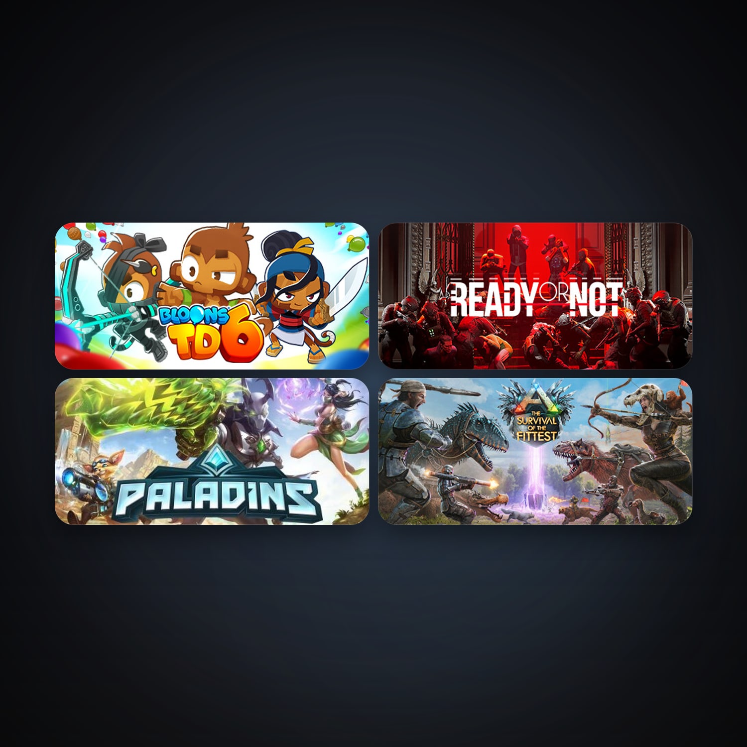 ARK: The Survival Of The Fittest + Paladins, 7 games, clean — HabibiAccounts