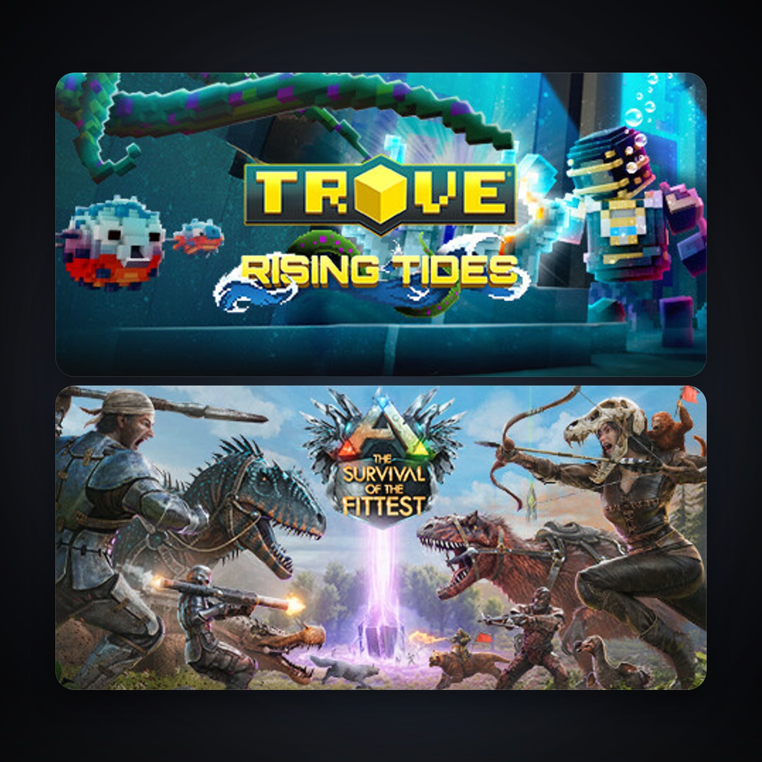 Trove + ARK: The Survival Of The Fittest, 8 games, clean — HabibiAccounts