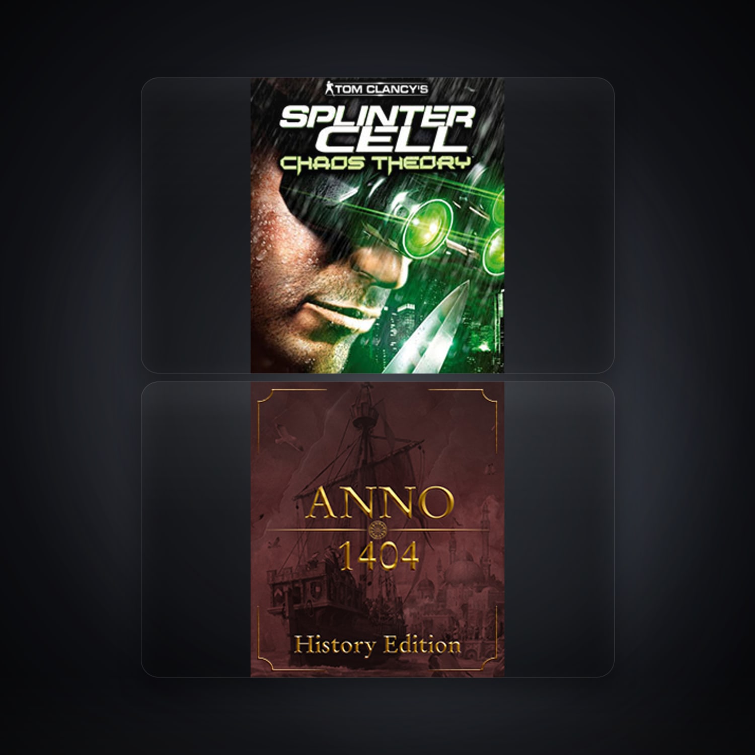 حساب يوبيسوفت فيه Tom Clancy's Splinter Cell Chaos Theory وAnno 1404 - History Edition، BR — HabibiAccounts