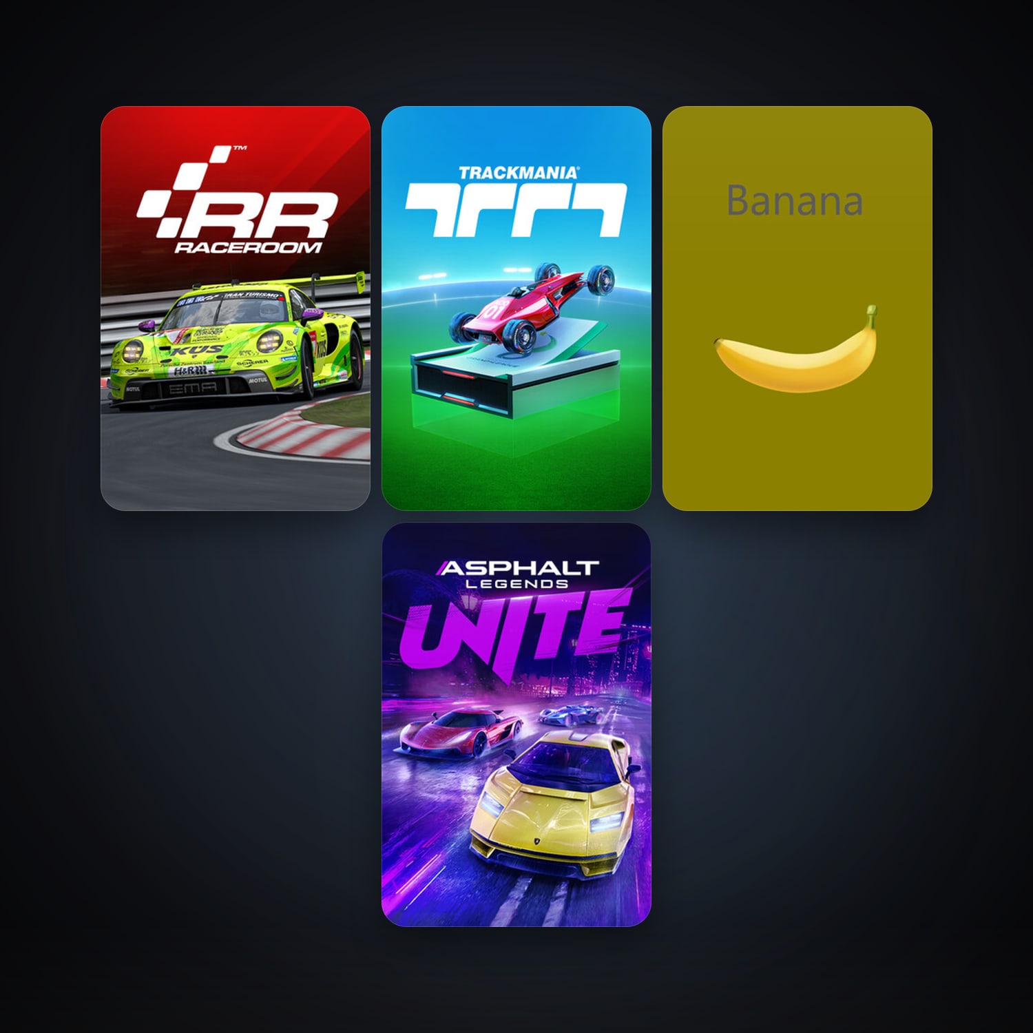 RaceRoom Racing Experience + Asphalt Legends Unite, 6 games, clean — HabibiAccounts