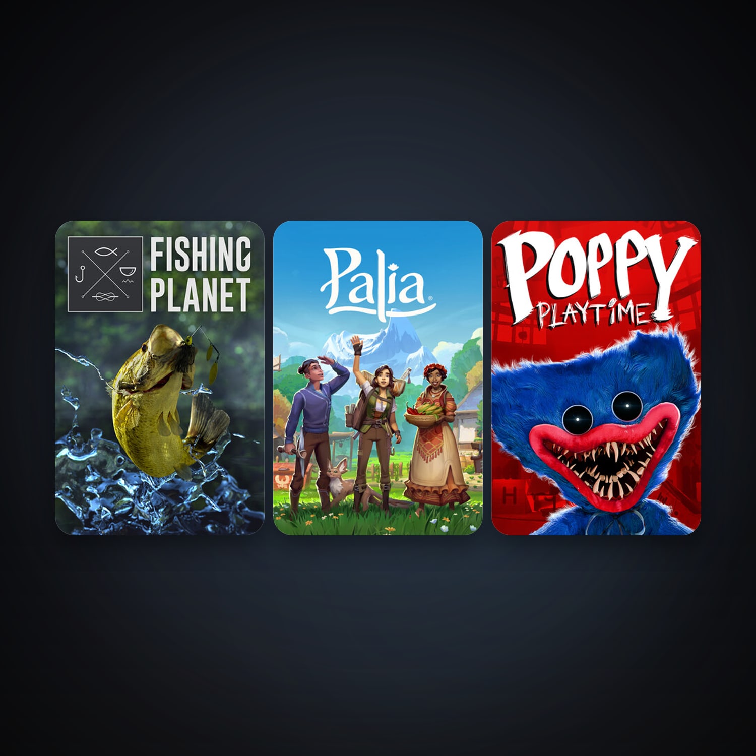 Fishing Planet + Poppy Playtime, 5 games, clean — HabibiAccounts