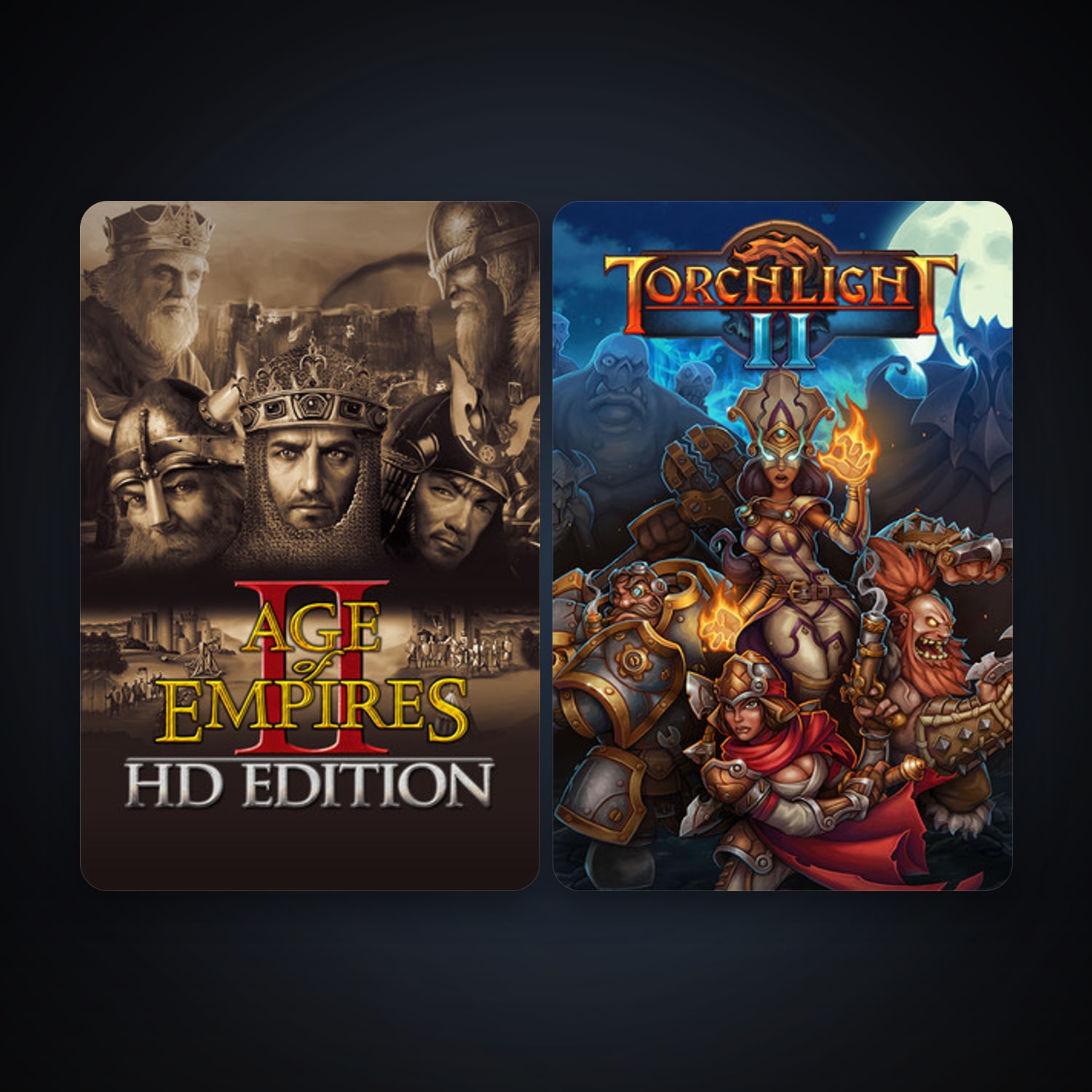 Torchlight II + Age of Empires II, 2 games, clean — HabibiAccounts