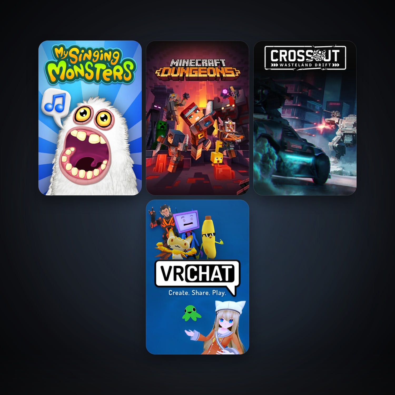 Crossout + VRChat, 11 games, clean — HabibiAccounts