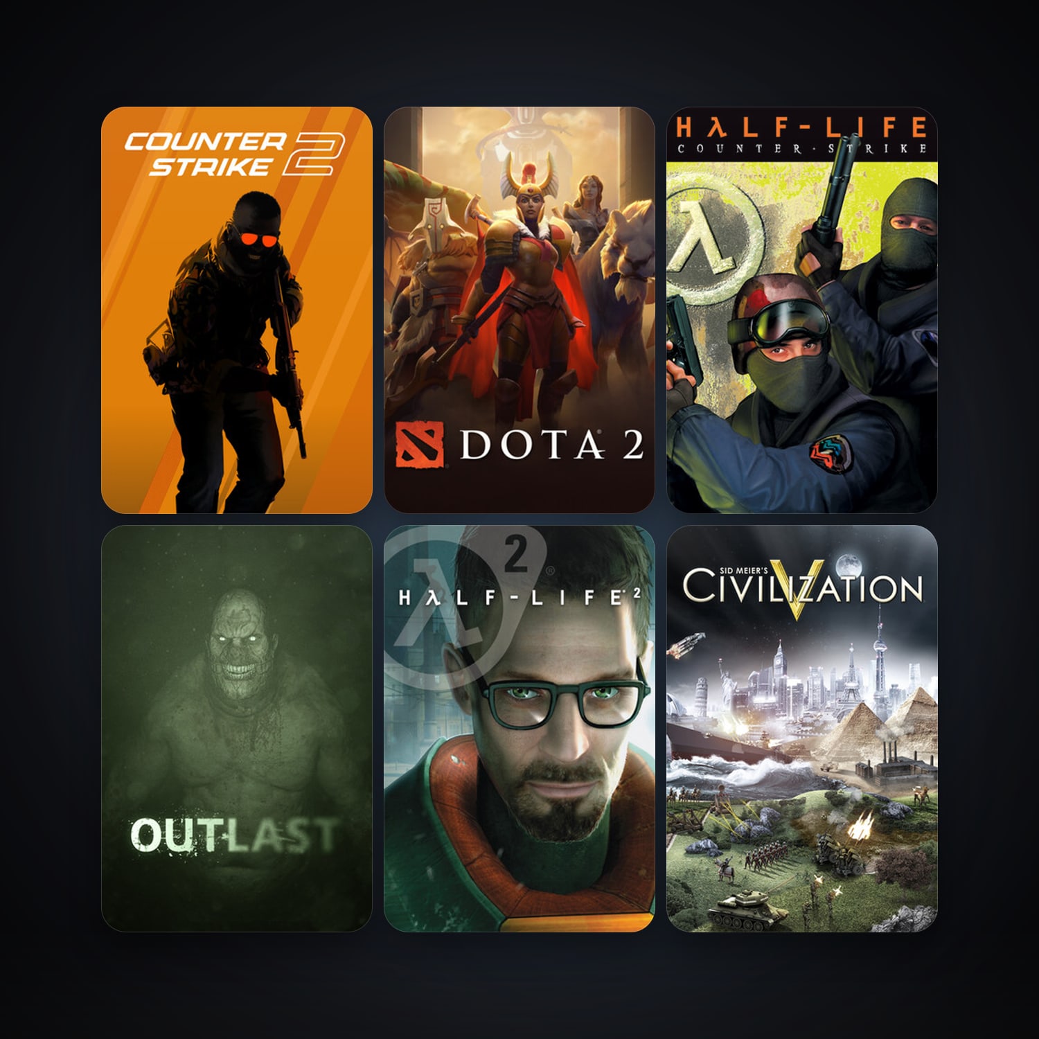 Steam account — Counter-Strike + Half-Life 2, 59 games, Steam 42, clean — HabibiAccounts