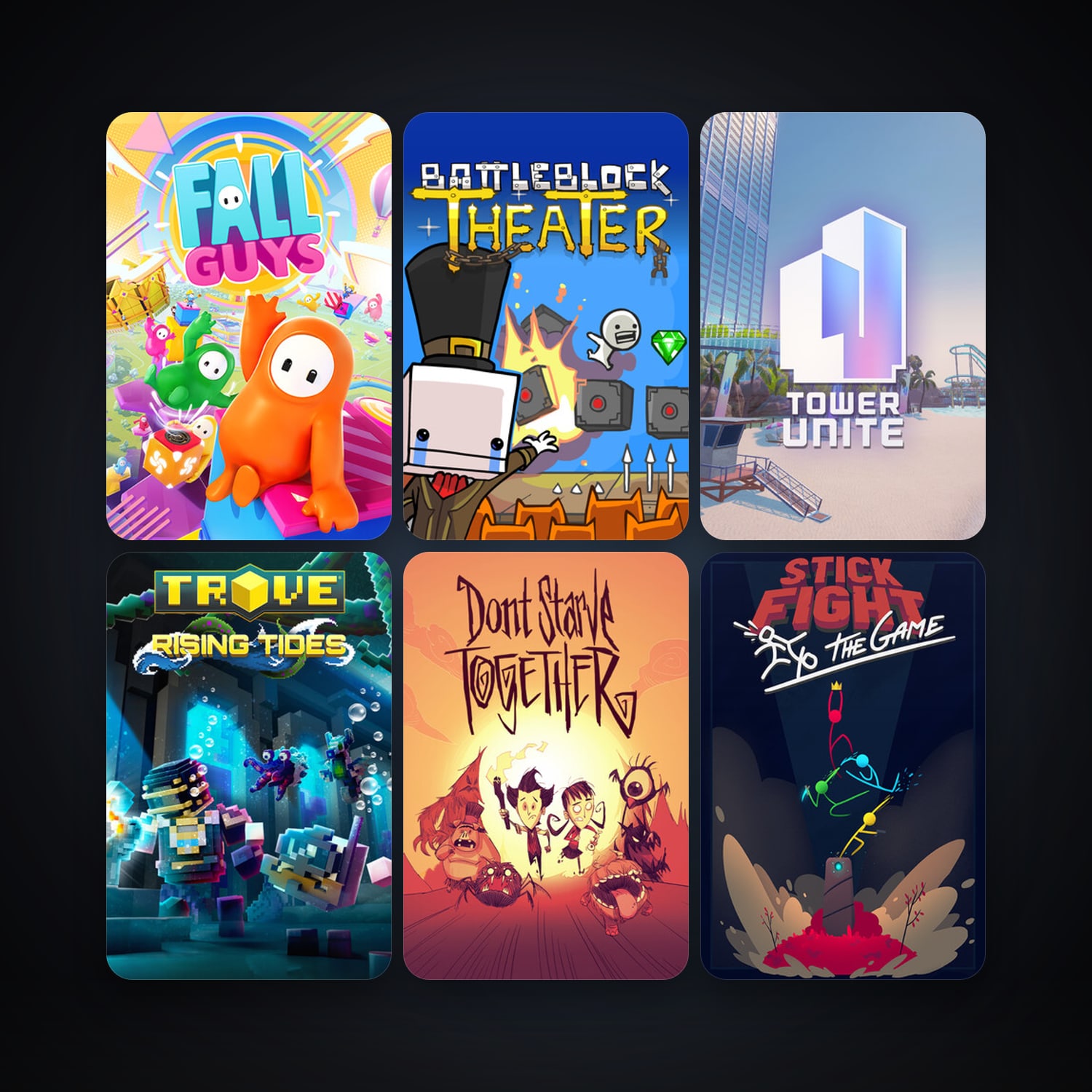 BattleBlock Theater + Trove, 7 games, clean — HabibiAccounts