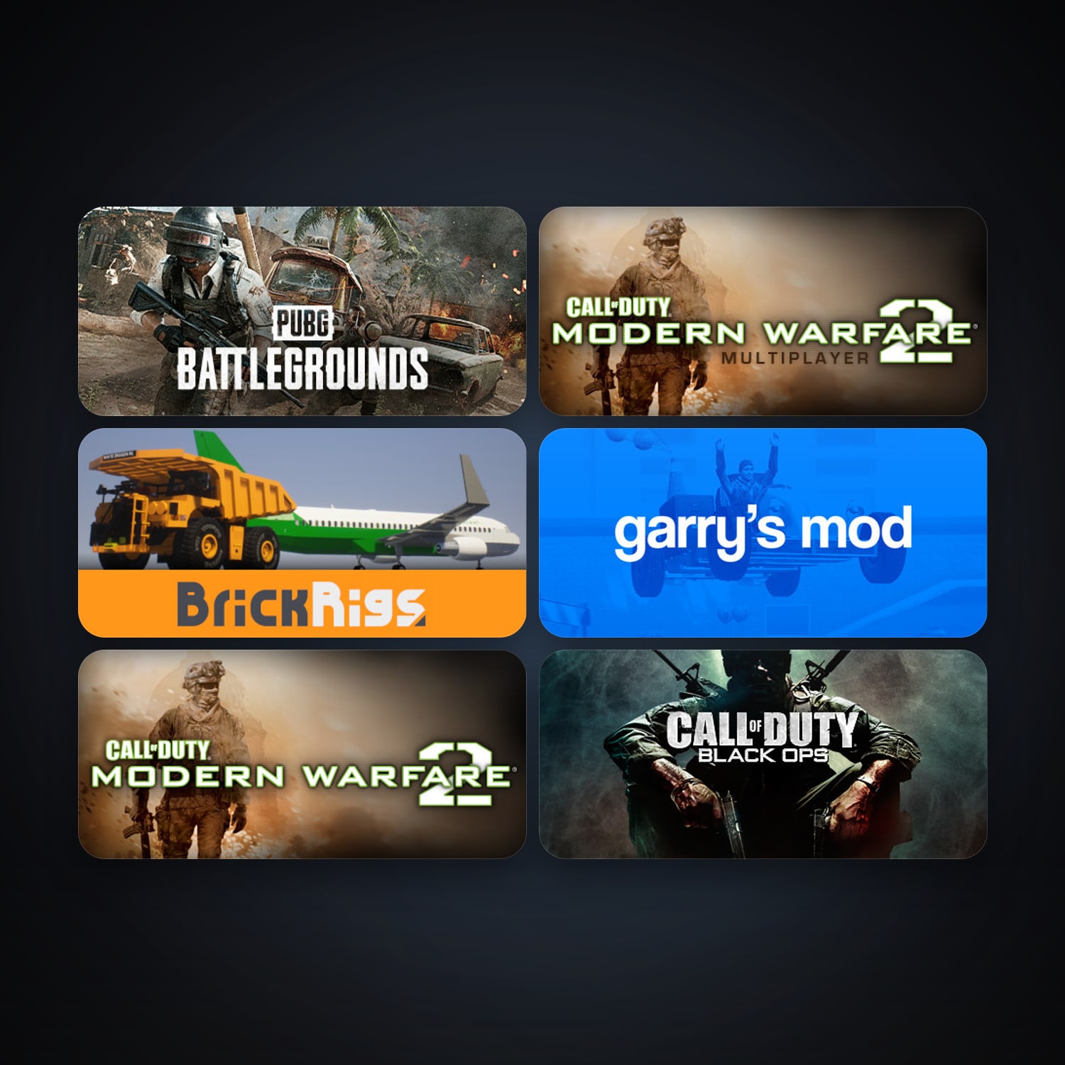 Garry's Mod + Call of Duty: Modern Warfare 2 (2009), 9 games, clean — HabibiAccounts