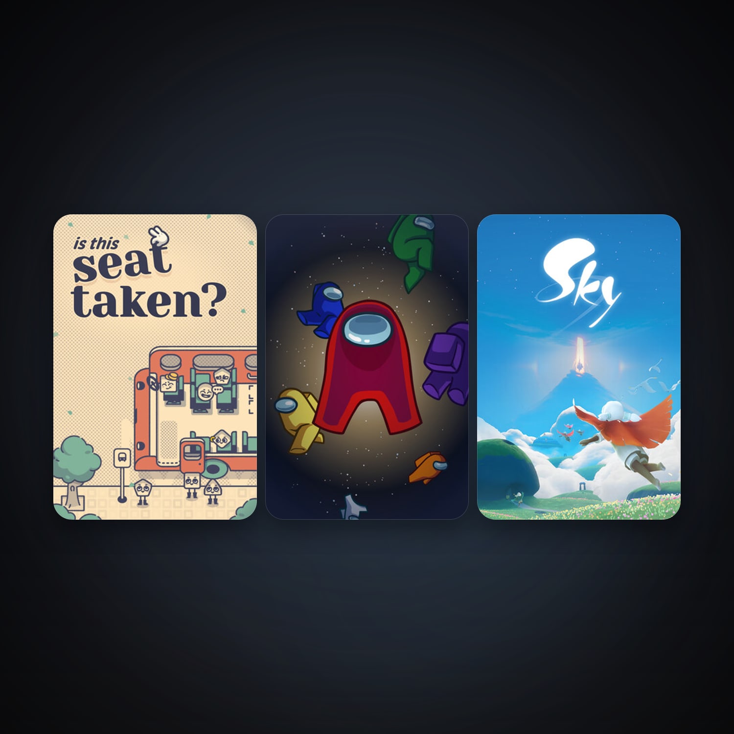 Among Us + Sky: Children of the Light, 7 games, clean — HabibiAccounts