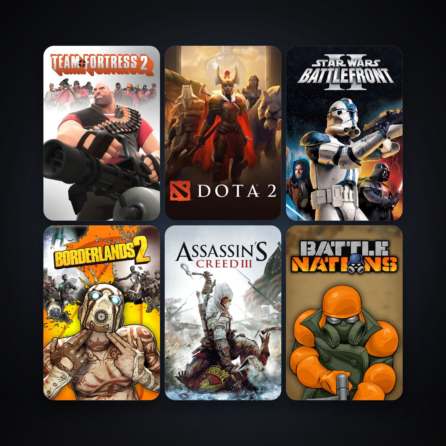 Team Fortress 2 + Dota 2, 12 games, clean — HabibiAccounts