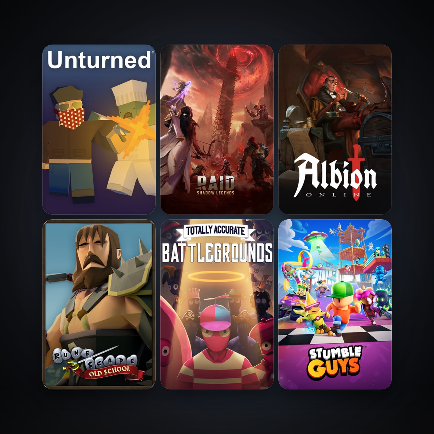 Unturned + Rec Room, 27 games, clean — HabibiAccounts