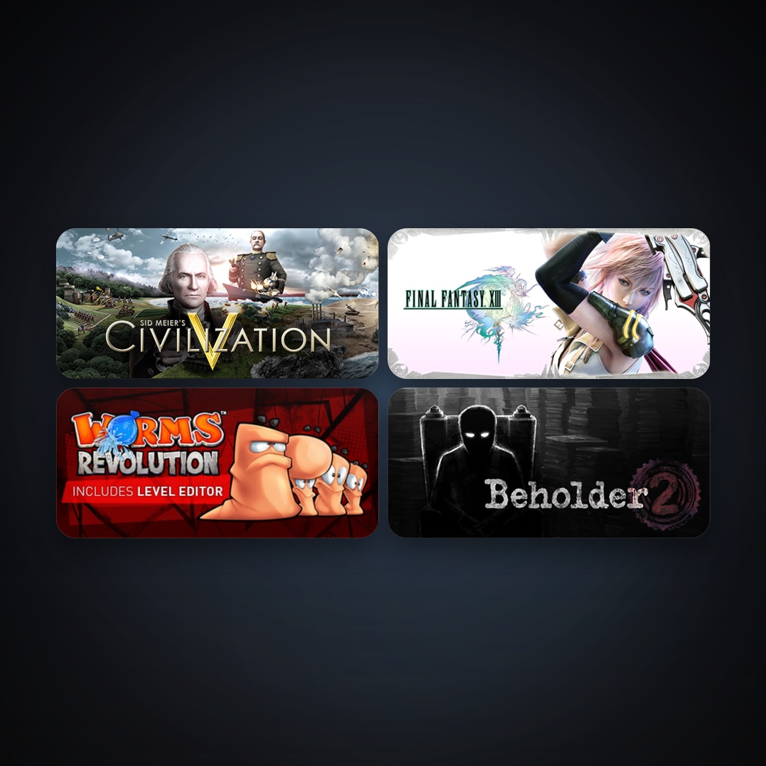 Sid Meier's Civilization V + Worms Revolution, 7 games, clean — HabibiAccounts