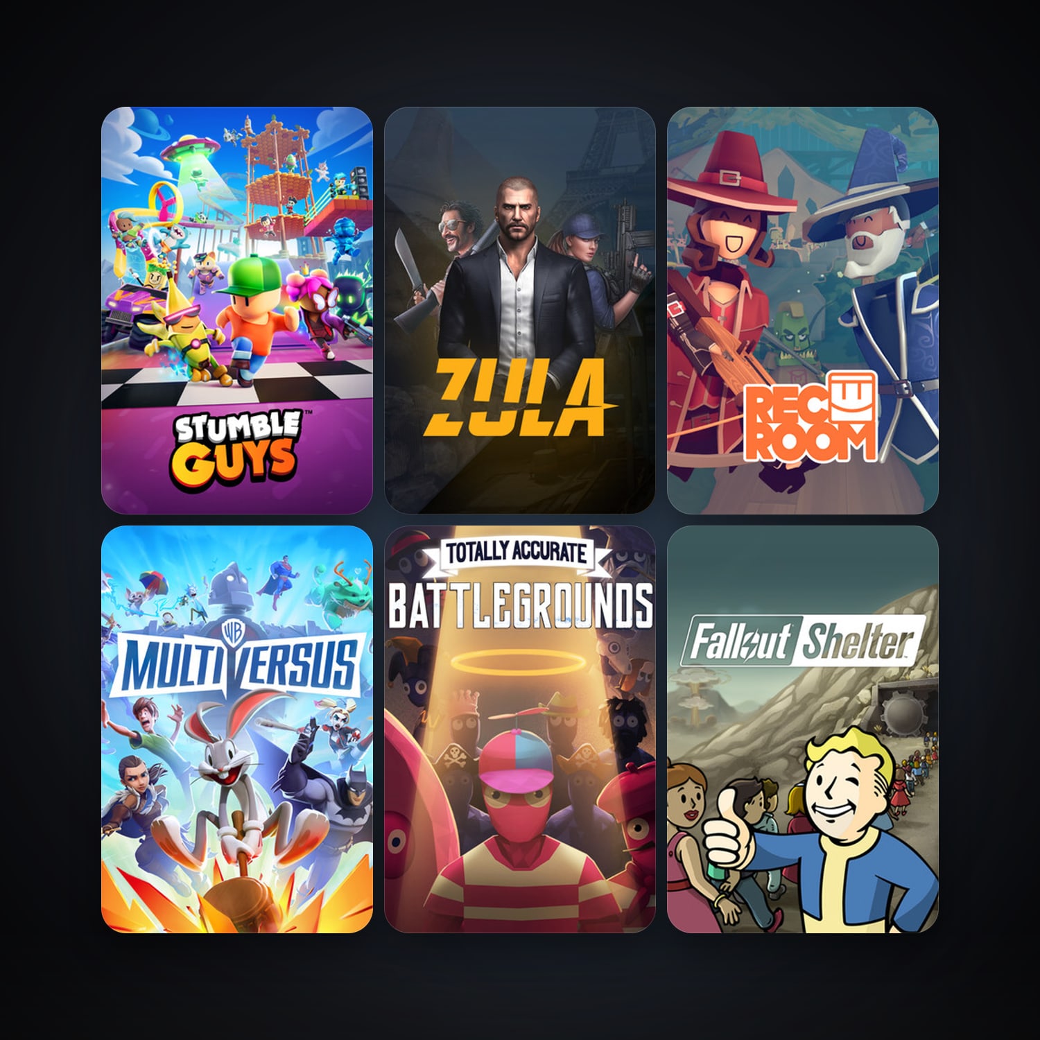 Rec Room + Fallout Shelter, 31 games, clean — HabibiAccounts