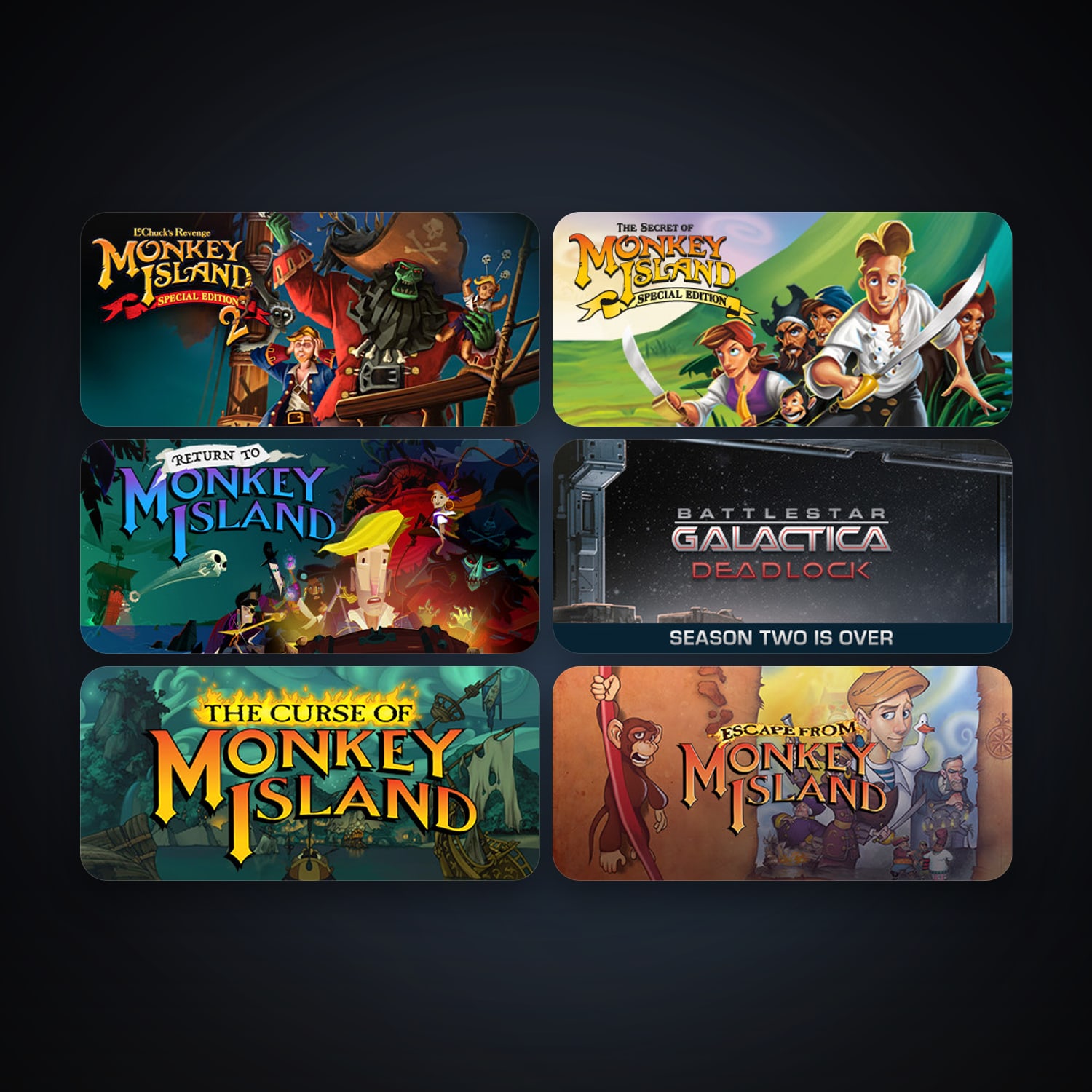 The Secret of Monkey Island: Special Edition + Monkey Island 2 Special Edition: LeChuck’s Revenge, 8 games, clean — HabibiAccounts