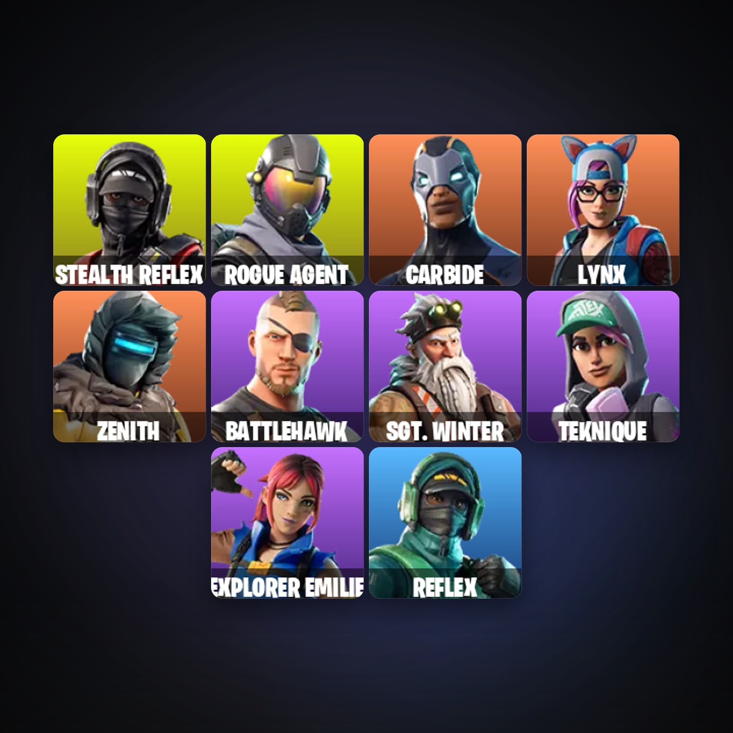 Stealth Reflex — Rogue Agent — 11 skins — 100 V-Bucks — lvl 220 — HabibiAccounts