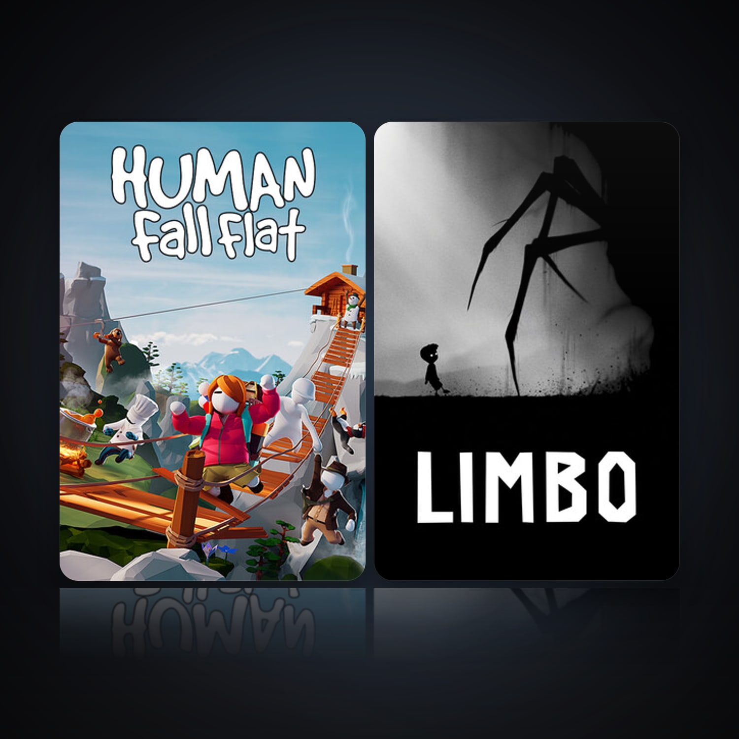 هالحساب ستيم فلين، LIMBO وHuman: Fall Flat، 2 لعبة، صامد واضح — HabibiAccounts
