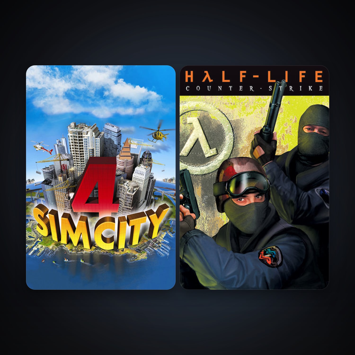Counter-Strike + SimCity 4 Deluxe Edition, 5 games, clean — HabibiAccounts