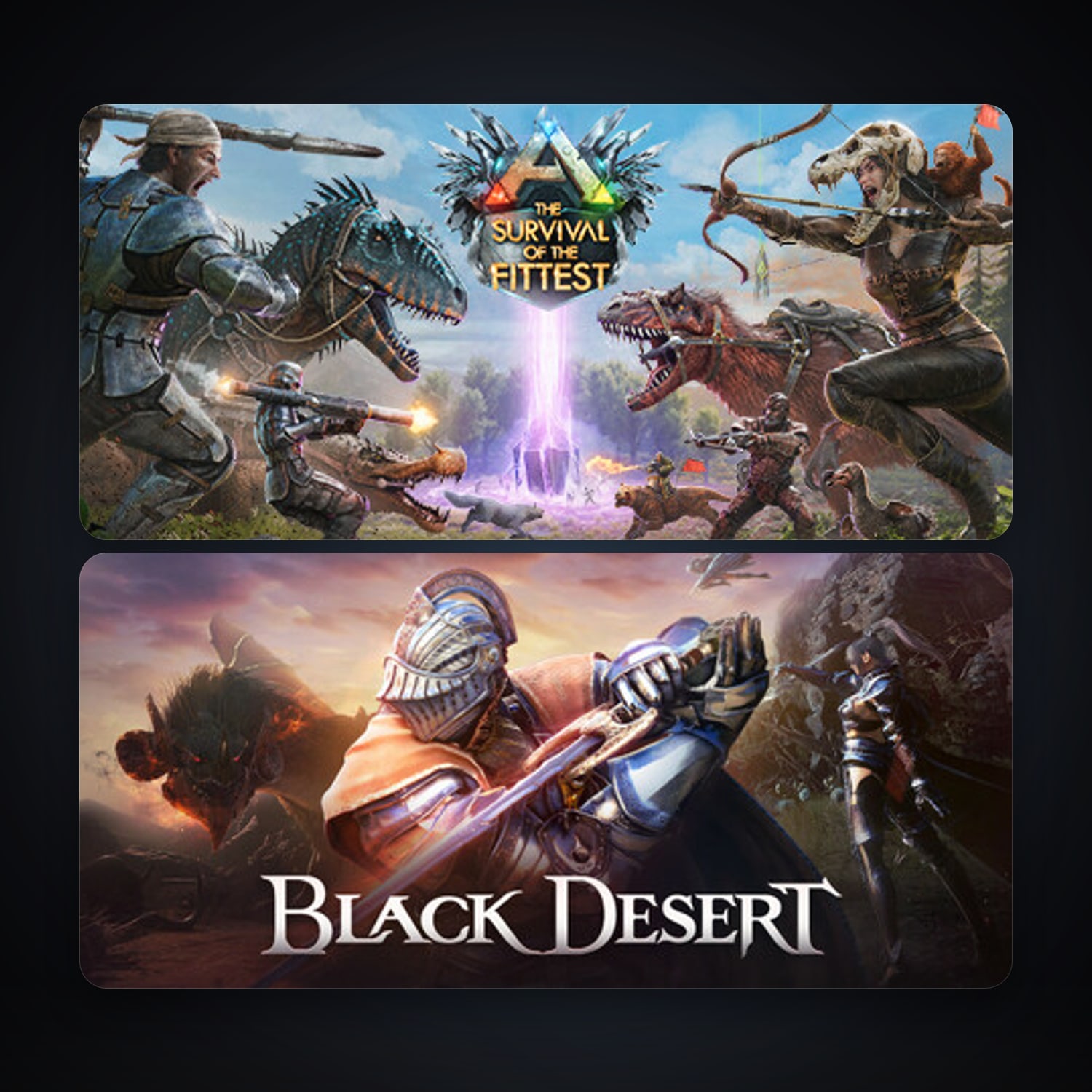 ARK: The Survival Of The Fittest + Black Desert Online, 6 games, clean — HabibiAccounts
