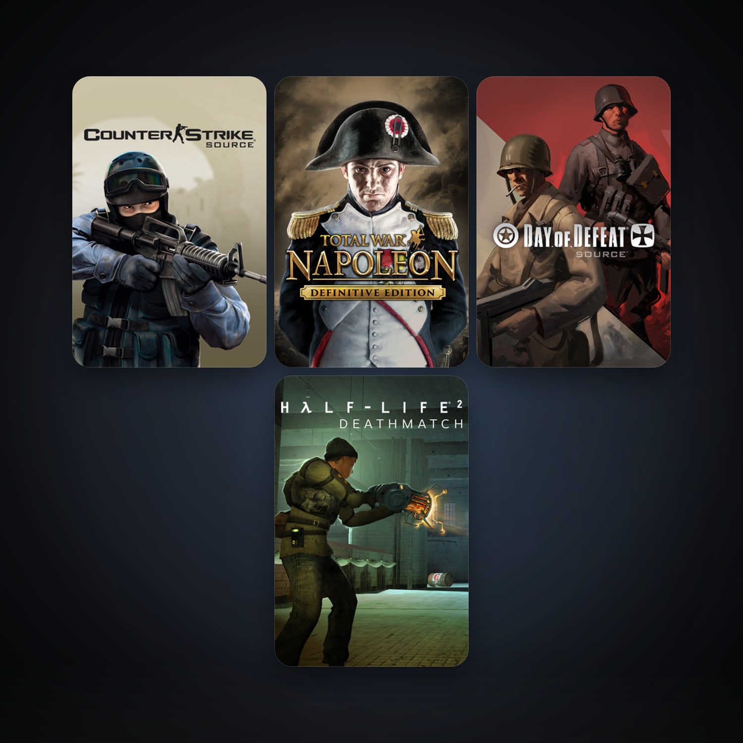 Counter-Strike: Source + Day of Defeat: Source, 4 games, clean — HabibiAccounts