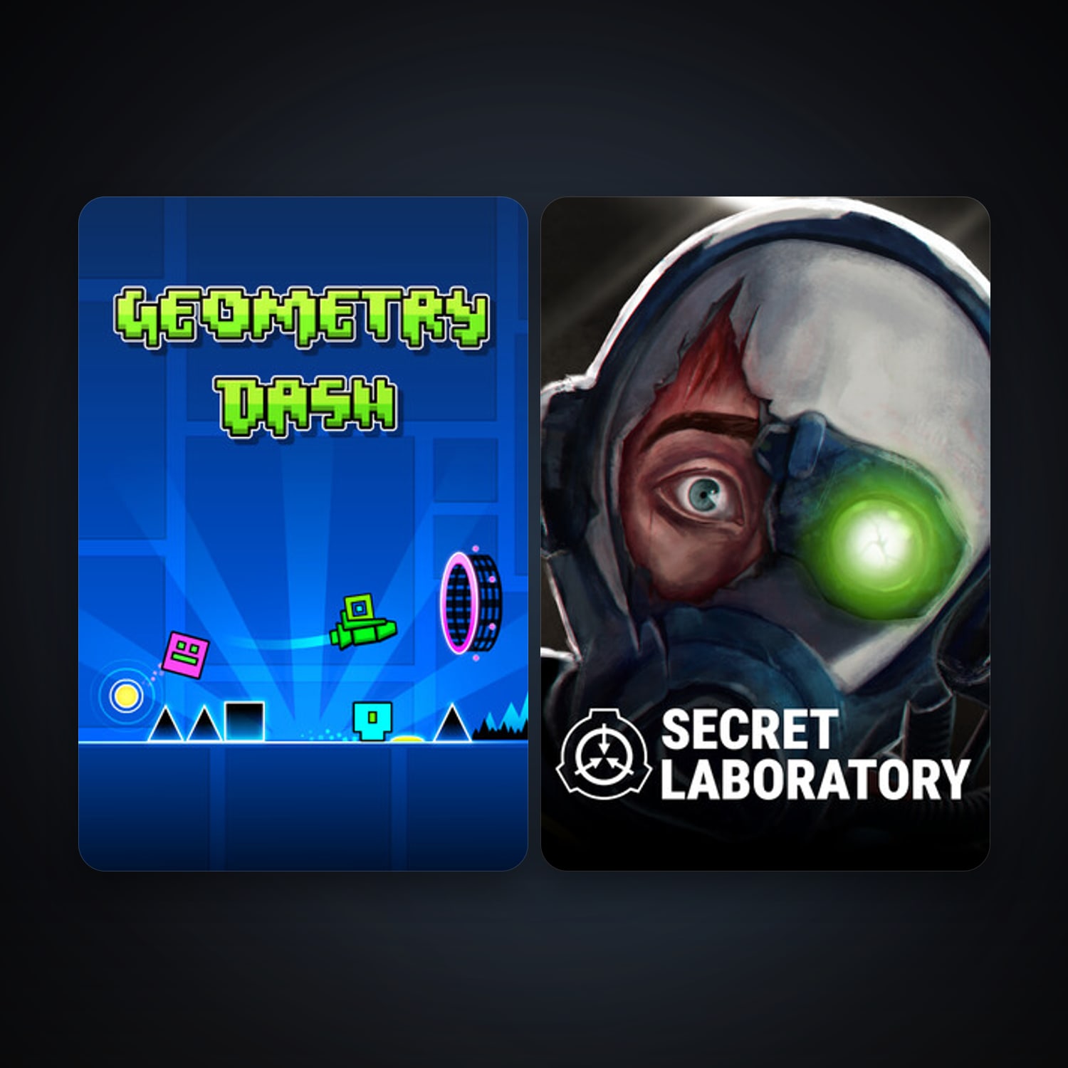 Geometry Dash + SCP: Secret Laboratory, 4 games, clean — HabibiAccounts