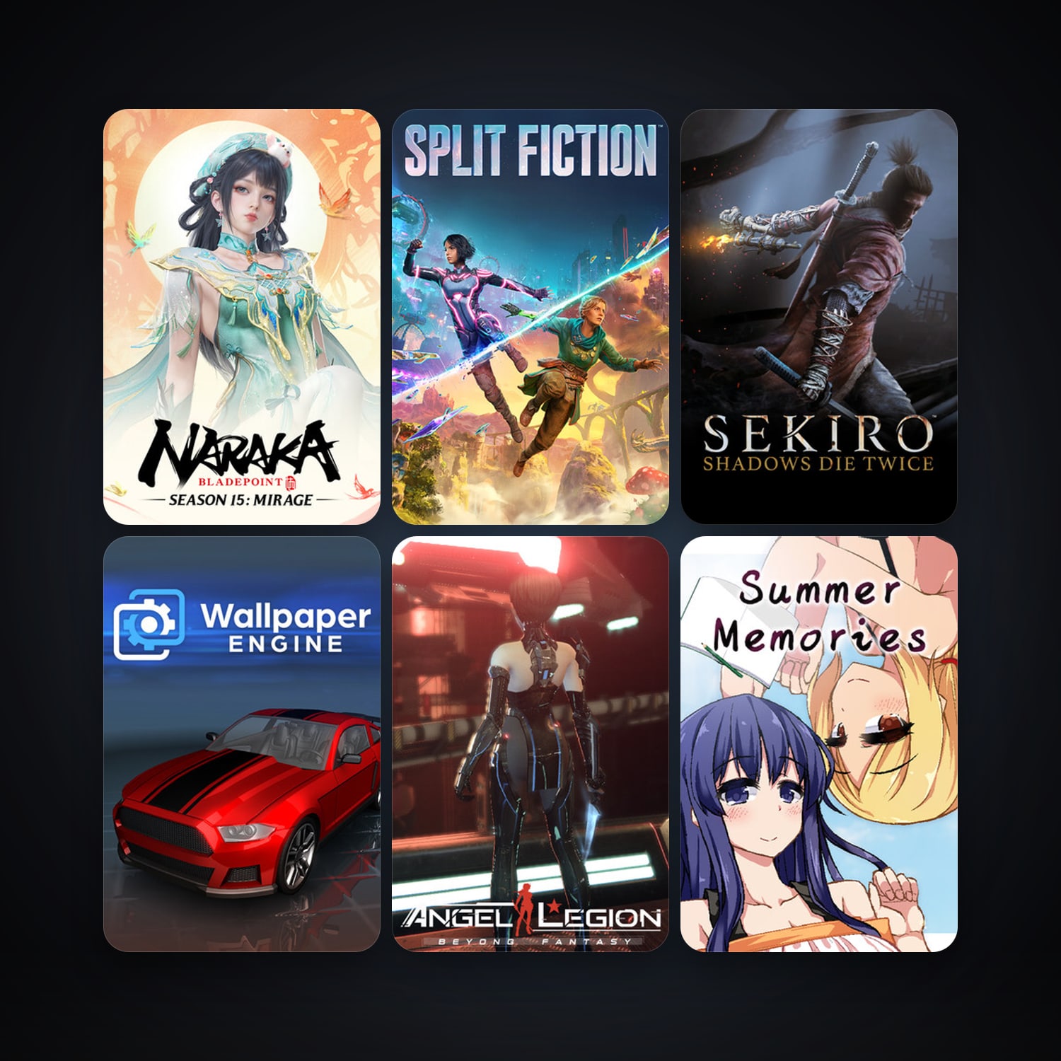 Wallpaper Engine + Sekiro: Shadows Die Twice, 9 games, clean — HabibiAccounts