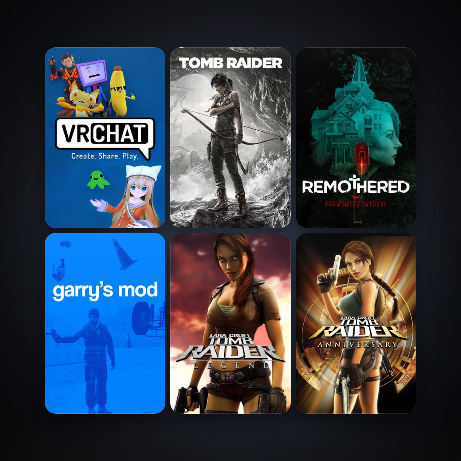 Garry's Mod + Tomb Raider: Legend, 16 games, clean — HabibiAccounts