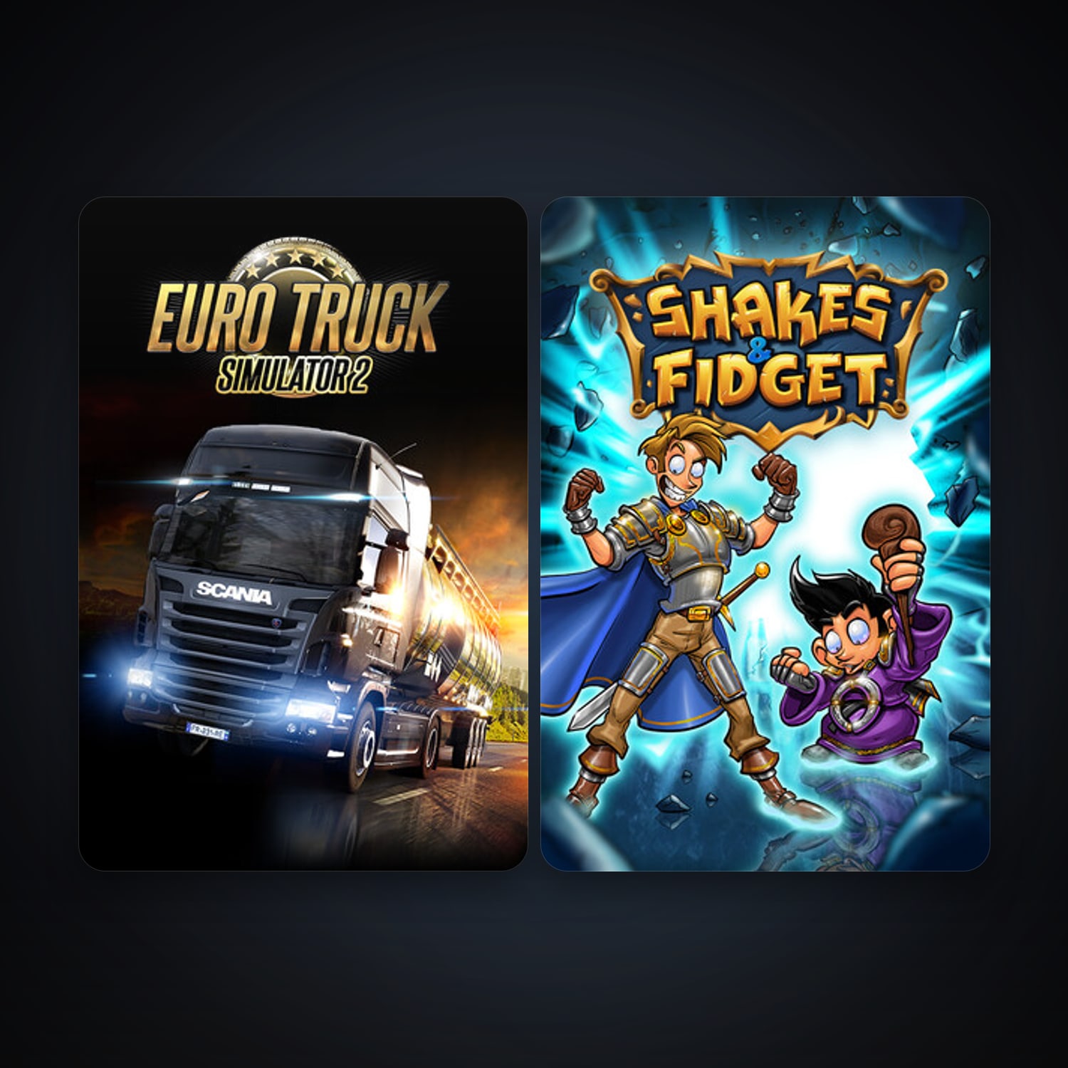 Euro Truck Simulator 2 + Shakes and Fidget, 4 games, clean — HabibiAccounts