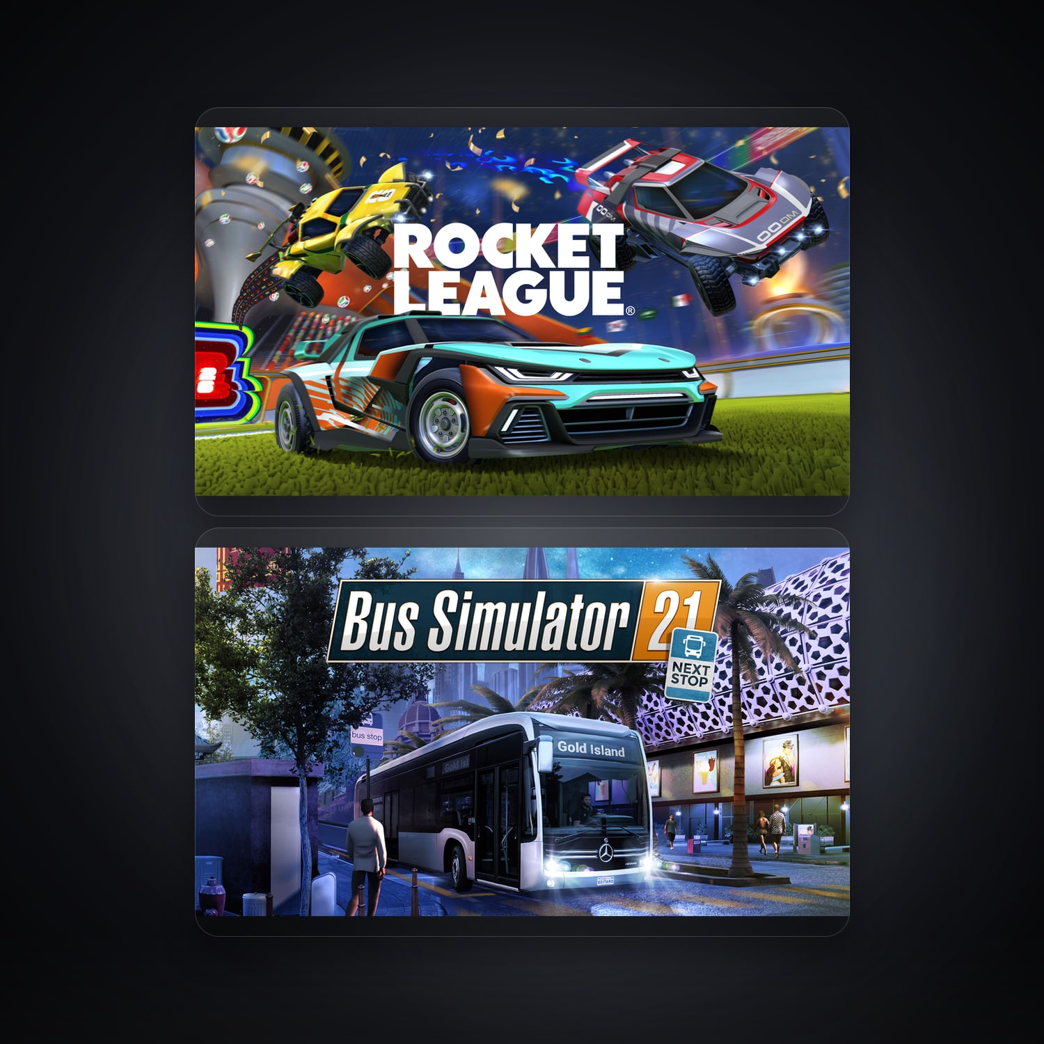 Epic Rocket League + Bus Simulator 21 Next Stop — DZ — HabibiAccounts