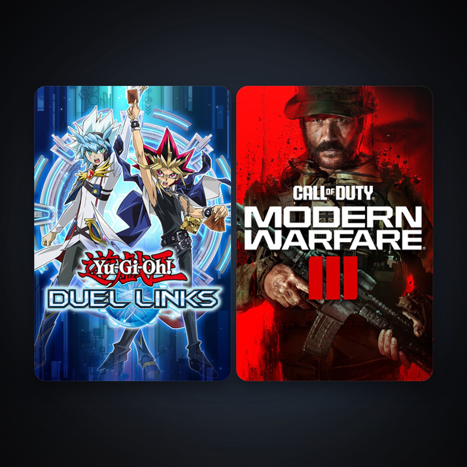 Yu-Gi-Oh! Duel Links + Call of Duty: Modern Warfare 3 (III), 4 games, clean — HabibiAccounts