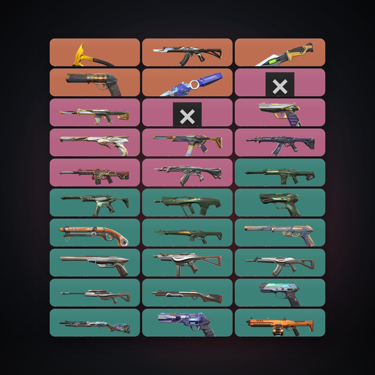 LA Gold 1 locker — 3 knives, 67 skins, lvl 354 — HabibiAccounts