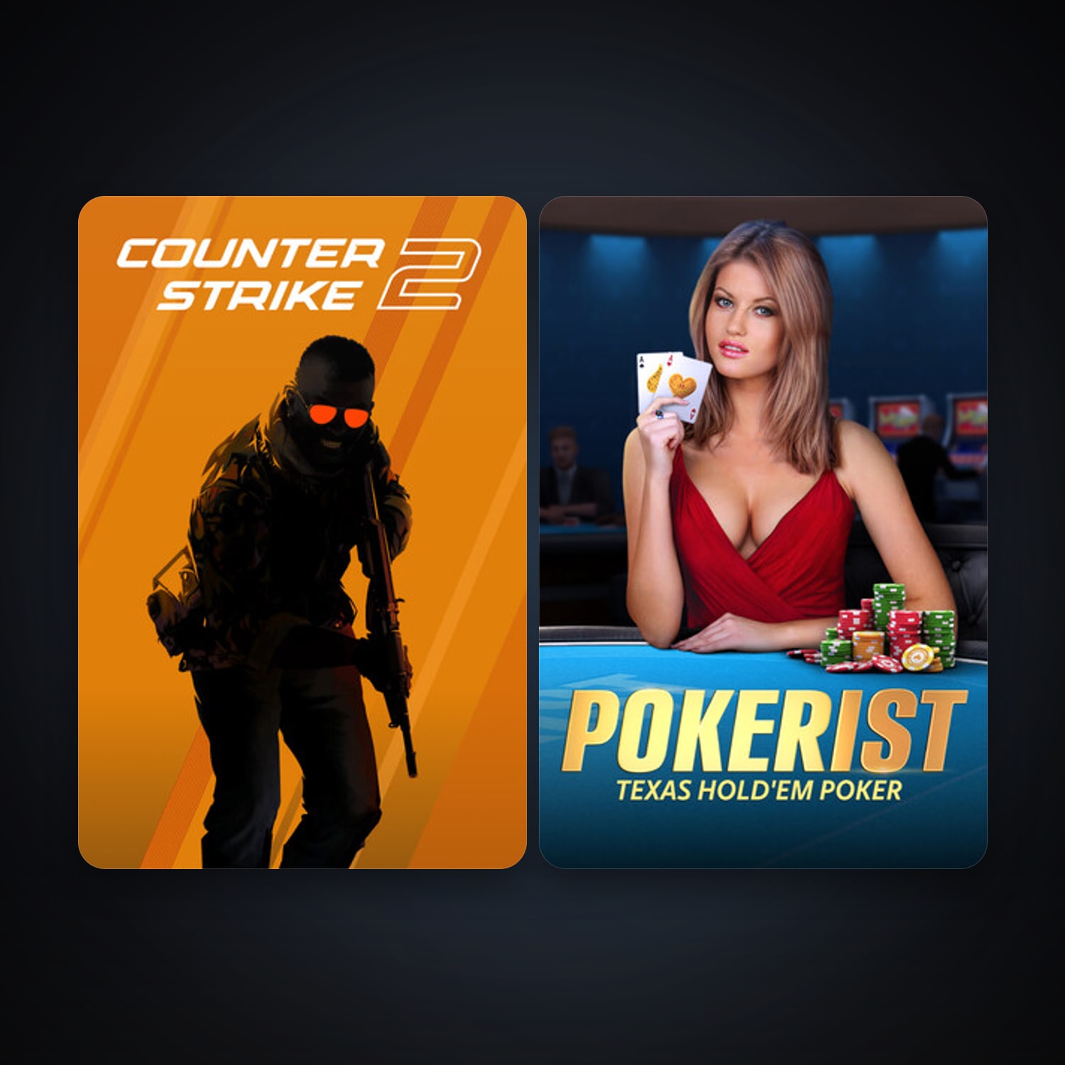 CS2 Prime + Texas Hold'em Poker: Pokerist, 2 games, clean — HabibiAccounts