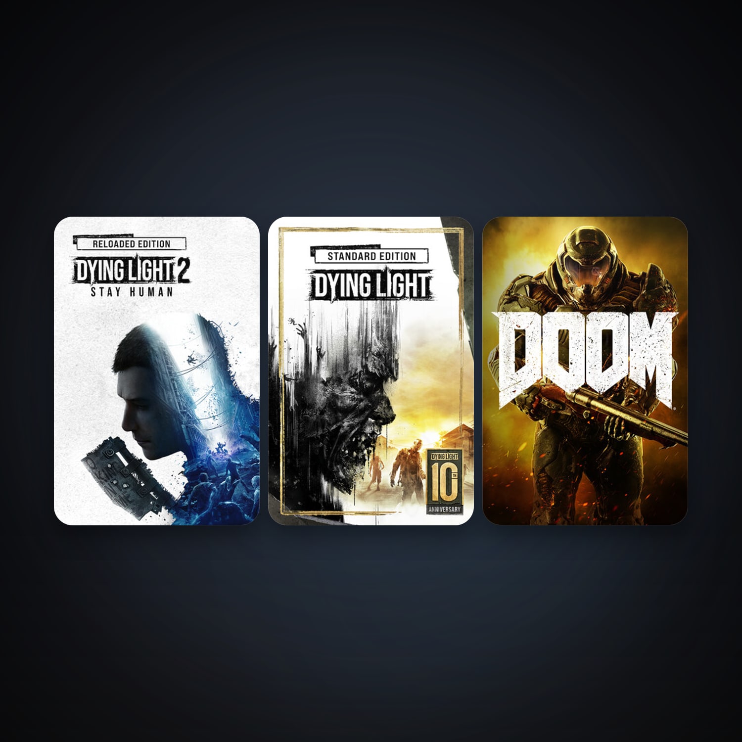 Dying Light + DOOM, 5 games, clean — HabibiAccounts