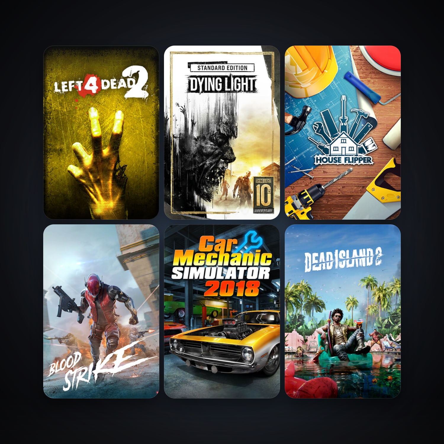 Left 4 Dead 2 + Dying Light, 16 games, clean — HabibiAccounts