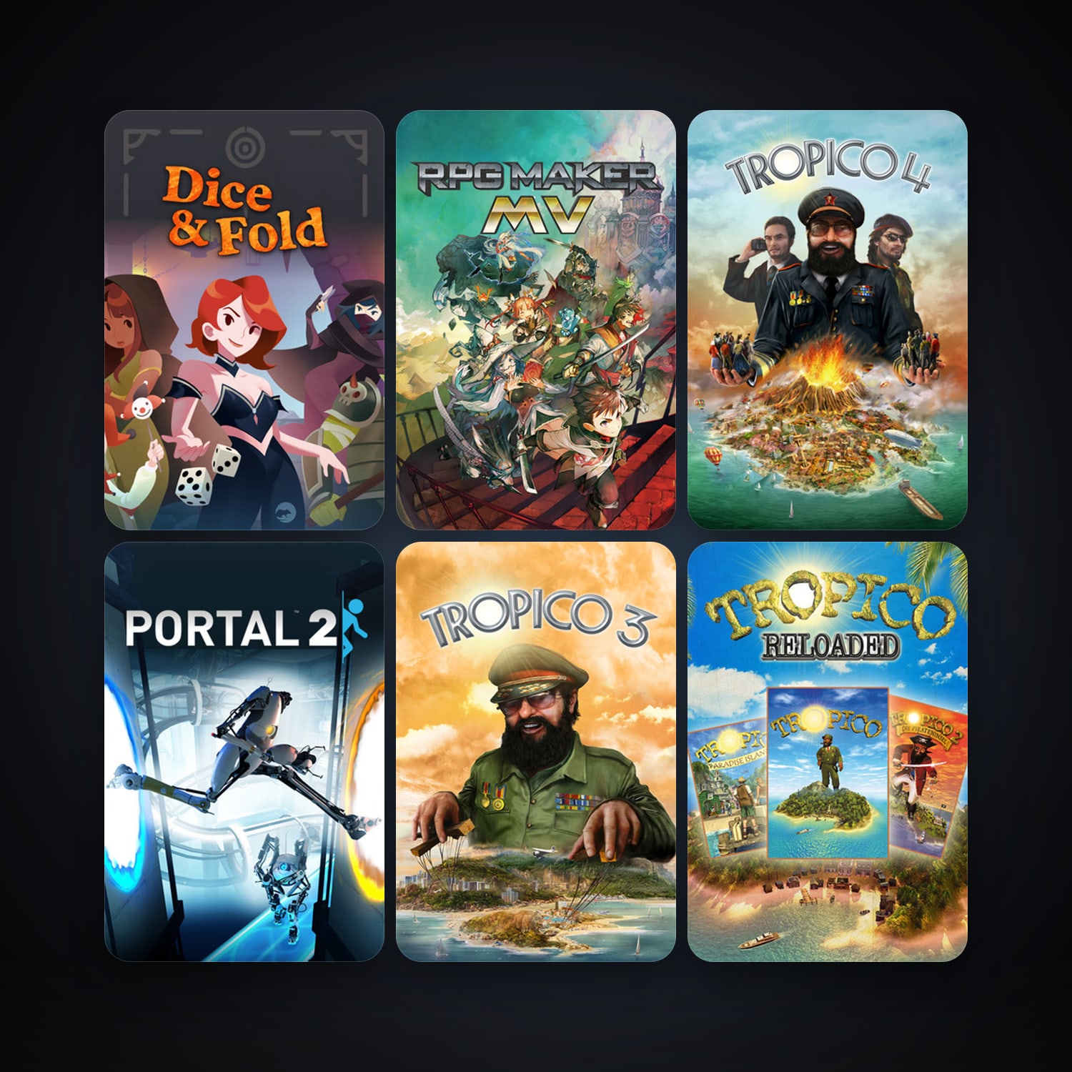 Portal 2 + Tropico 3, 8 games, clean — HabibiAccounts