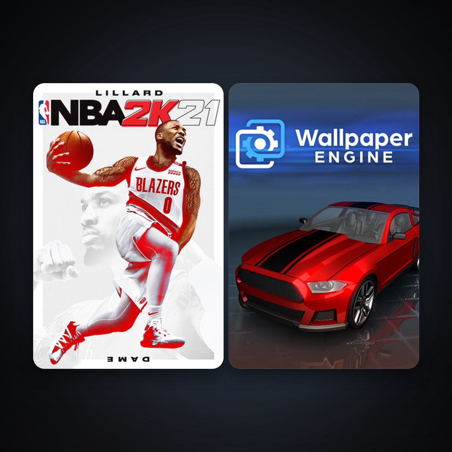 Wallpaper Engine + NBA 2K21, 4 games, clean — HabibiAccounts