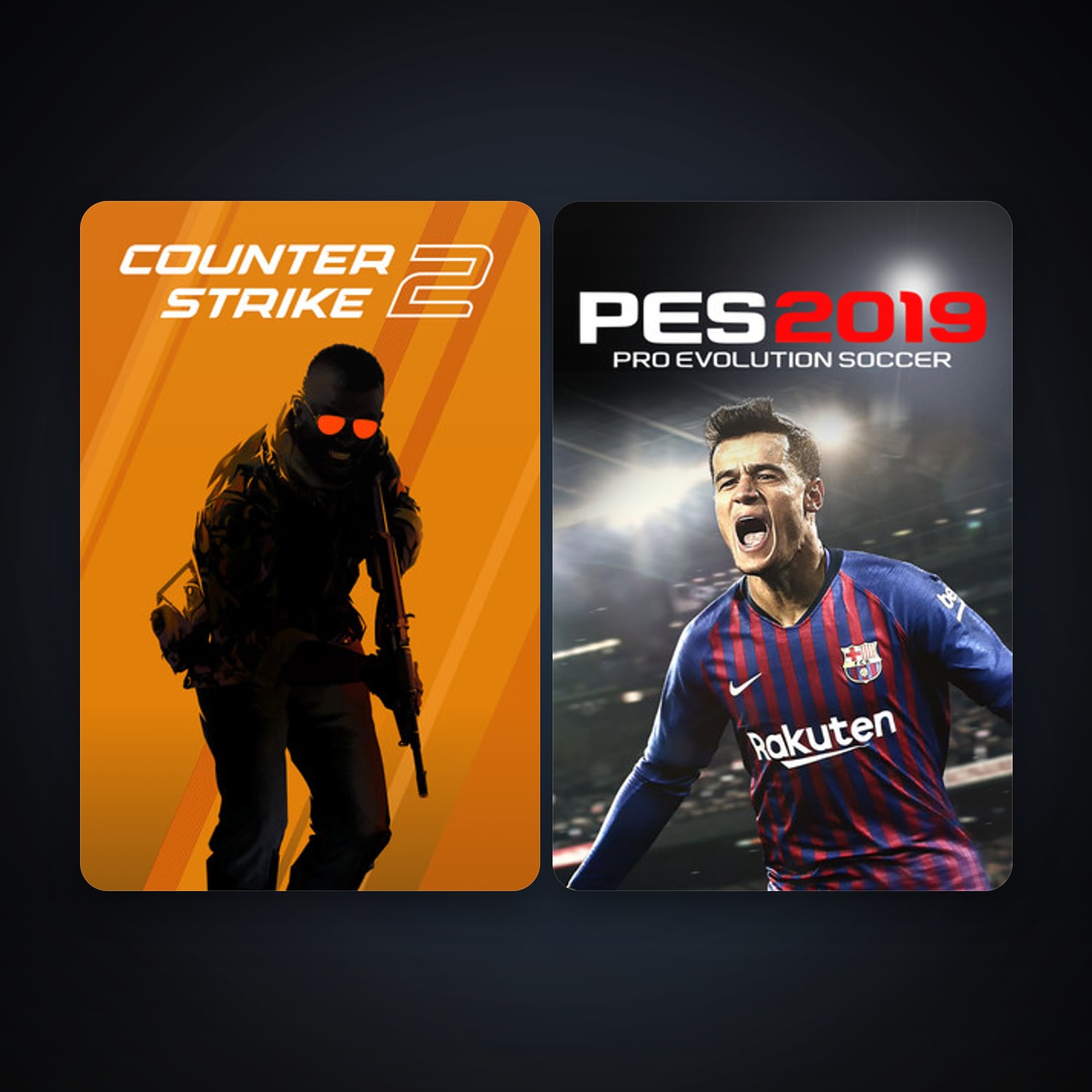 CS2 Prime + PRO EVOLUTION SOCCER 2019, 2 games, clean — HabibiAccounts
