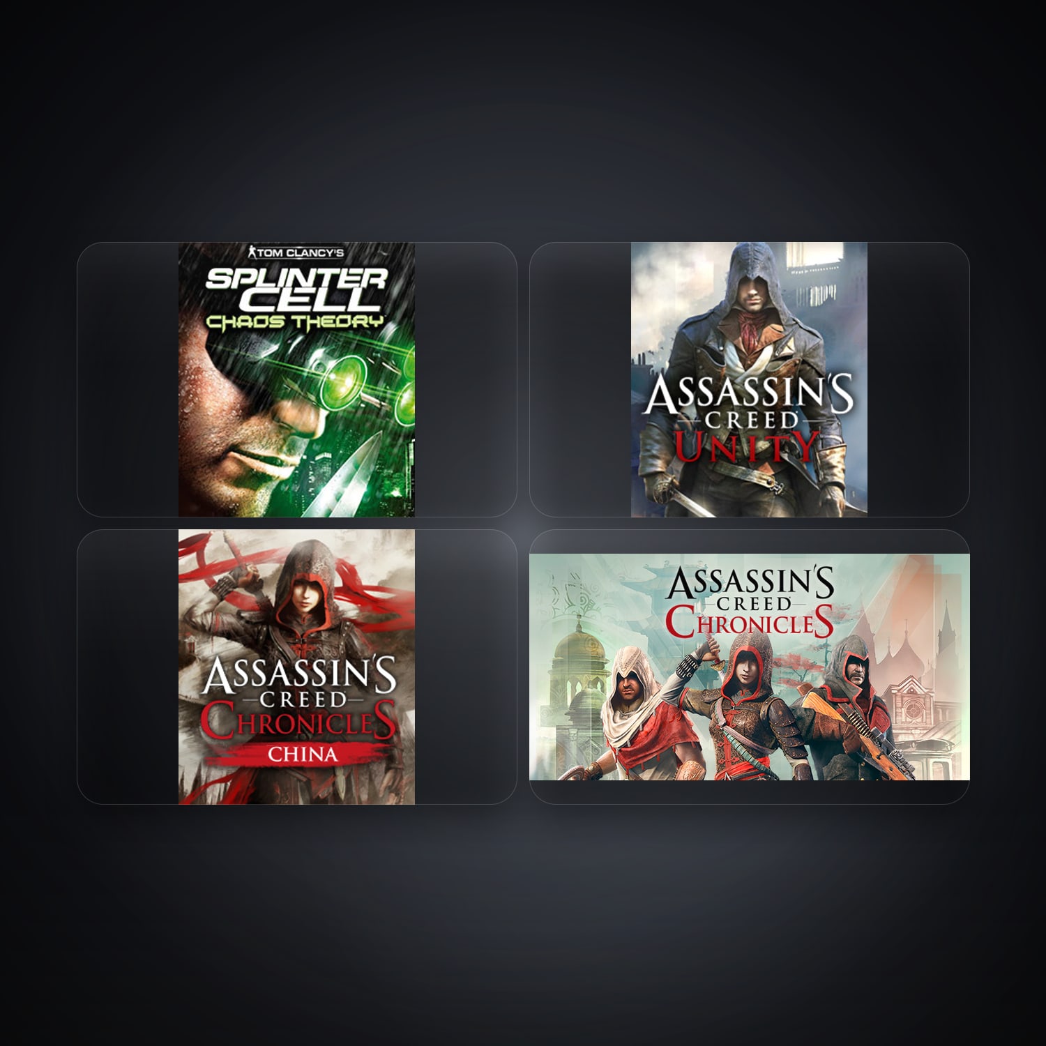 Ubisoft Tom Clancy's Splinter Cell Chaos Theory + Assassin's Creed Unity — US — 6 games — HabibiAccounts