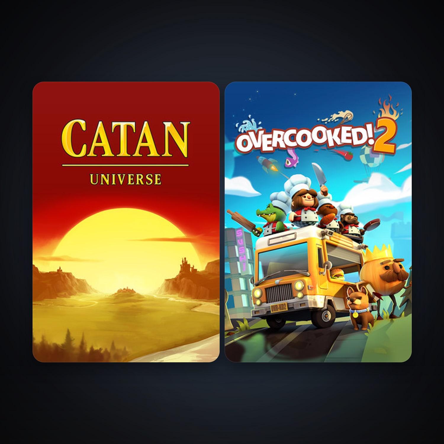 Catan Universe + Overcooked! 2, 3 games, clean — HabibiAccounts