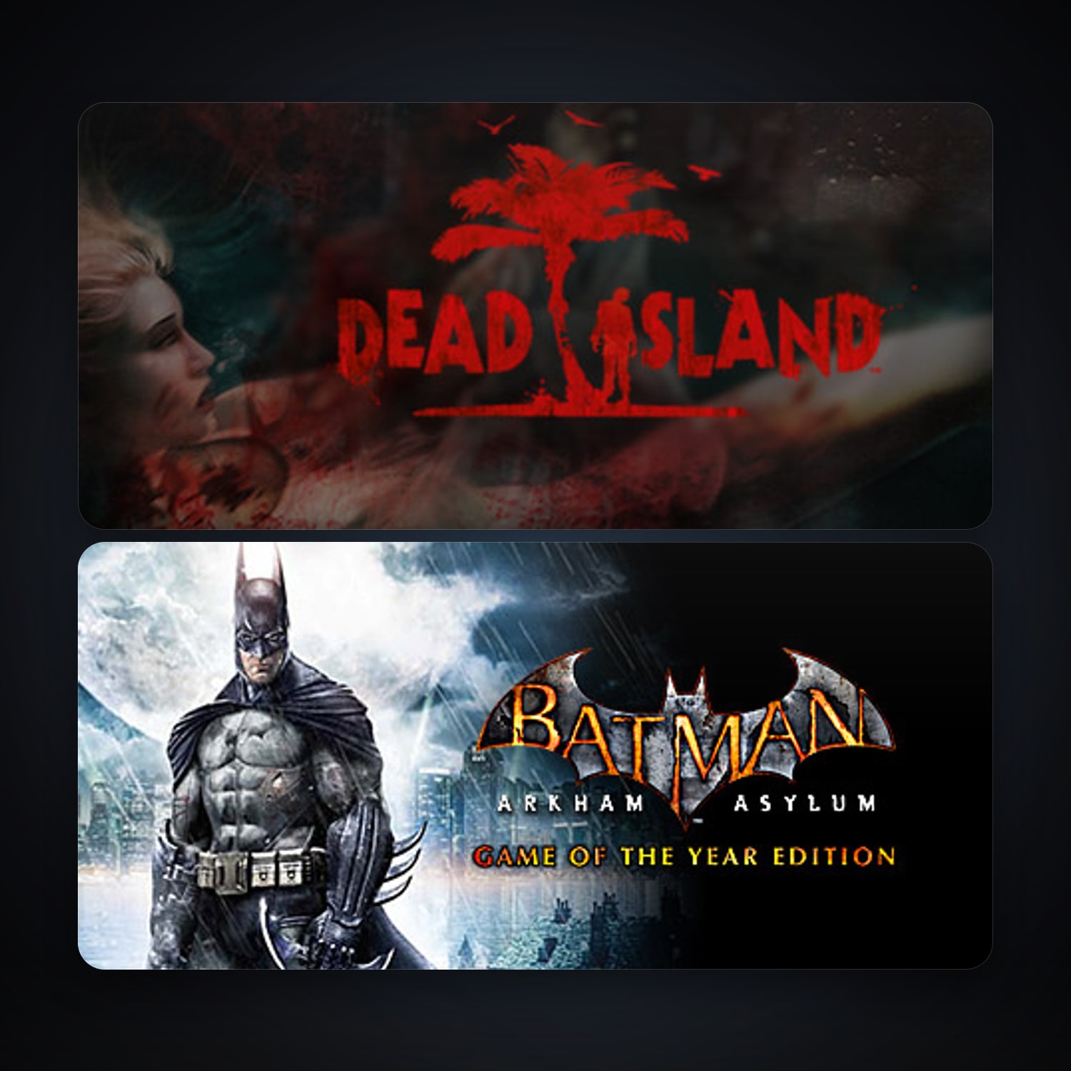 Batman: Arkham Asylum Game of the Year Edition + Dead Island, 2 games, clean — HabibiAccounts