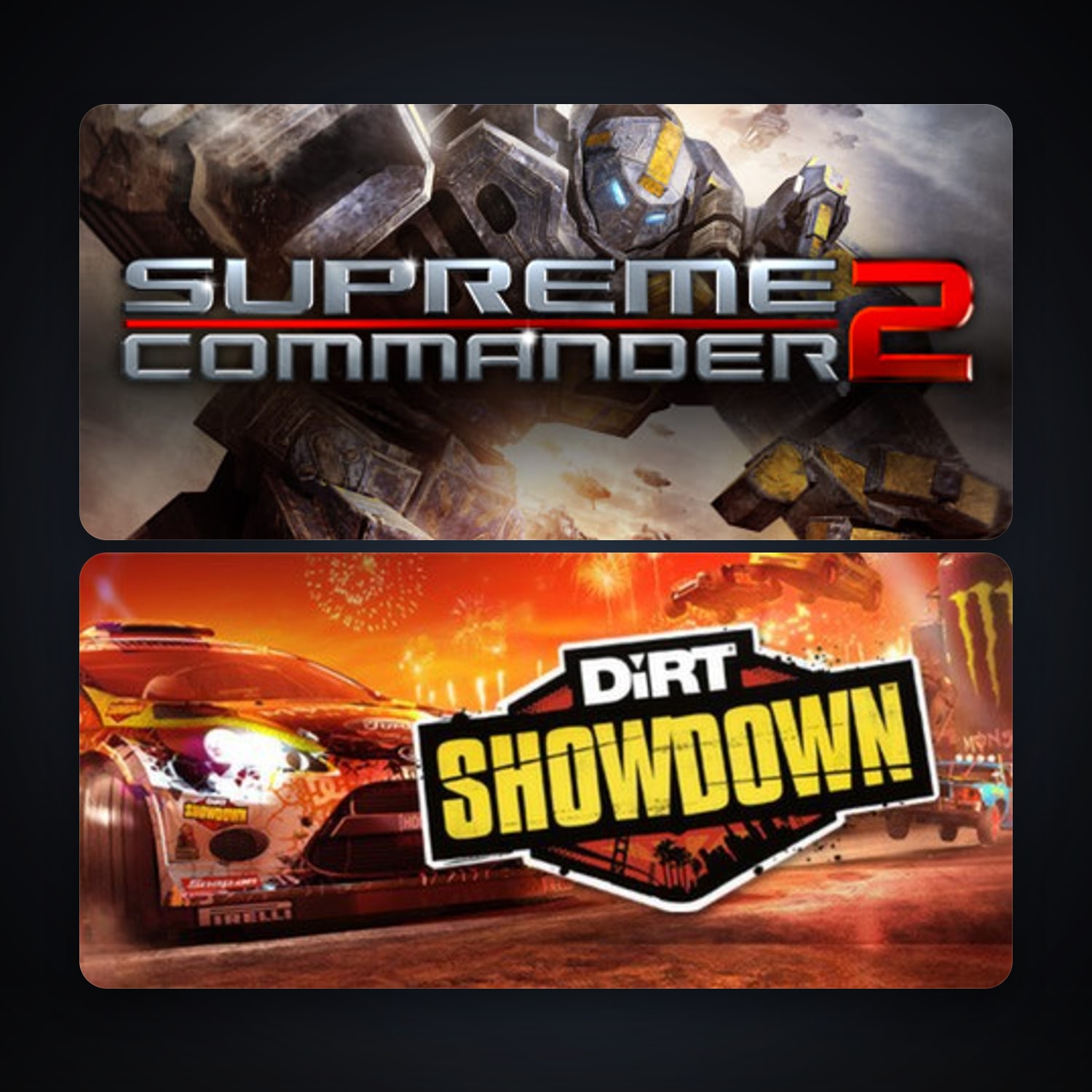 Supreme Commander 2 + DiRT Showdown, 2 games, clean — HabibiAccounts