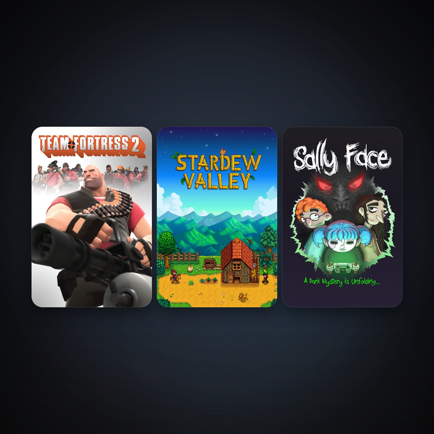 Team Fortress 2 + Stardew Valley, 3 games, clean — HabibiAccounts