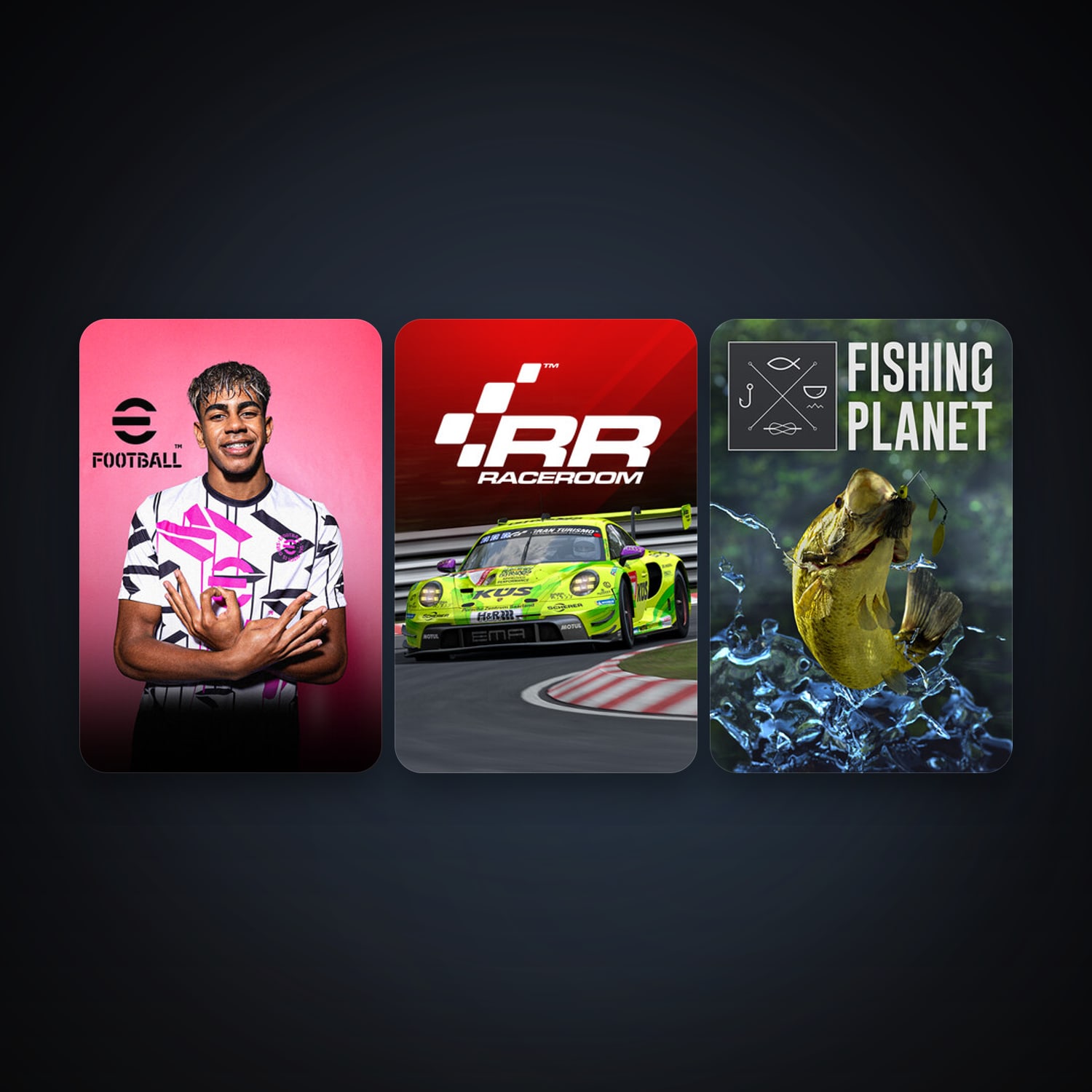 RaceRoom Racing Experience + Fishing Planet, 15 games, clean — HabibiAccounts