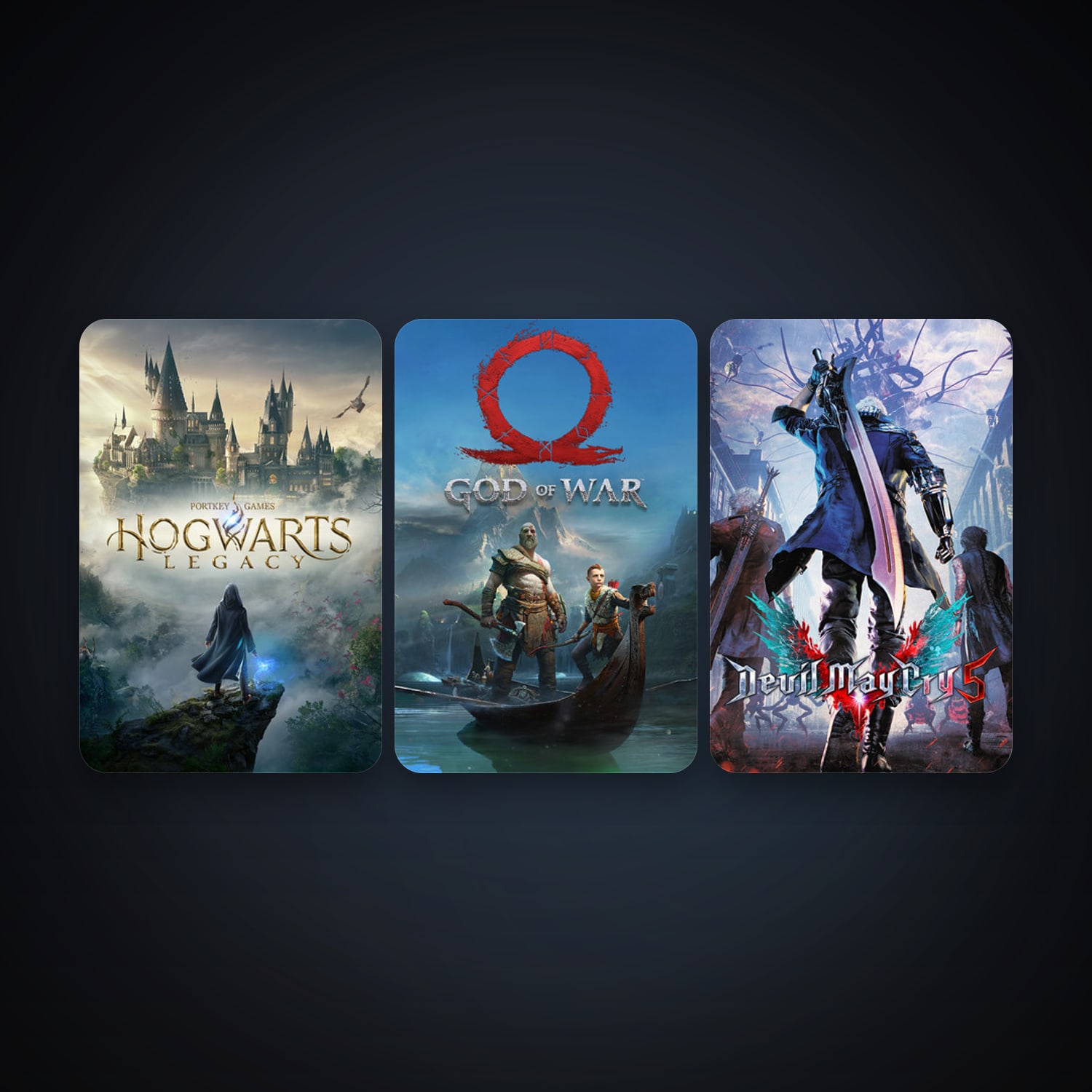 Devil May Cry 5 + Hogwarts Legacy, 6 games, clean — HabibiAccounts