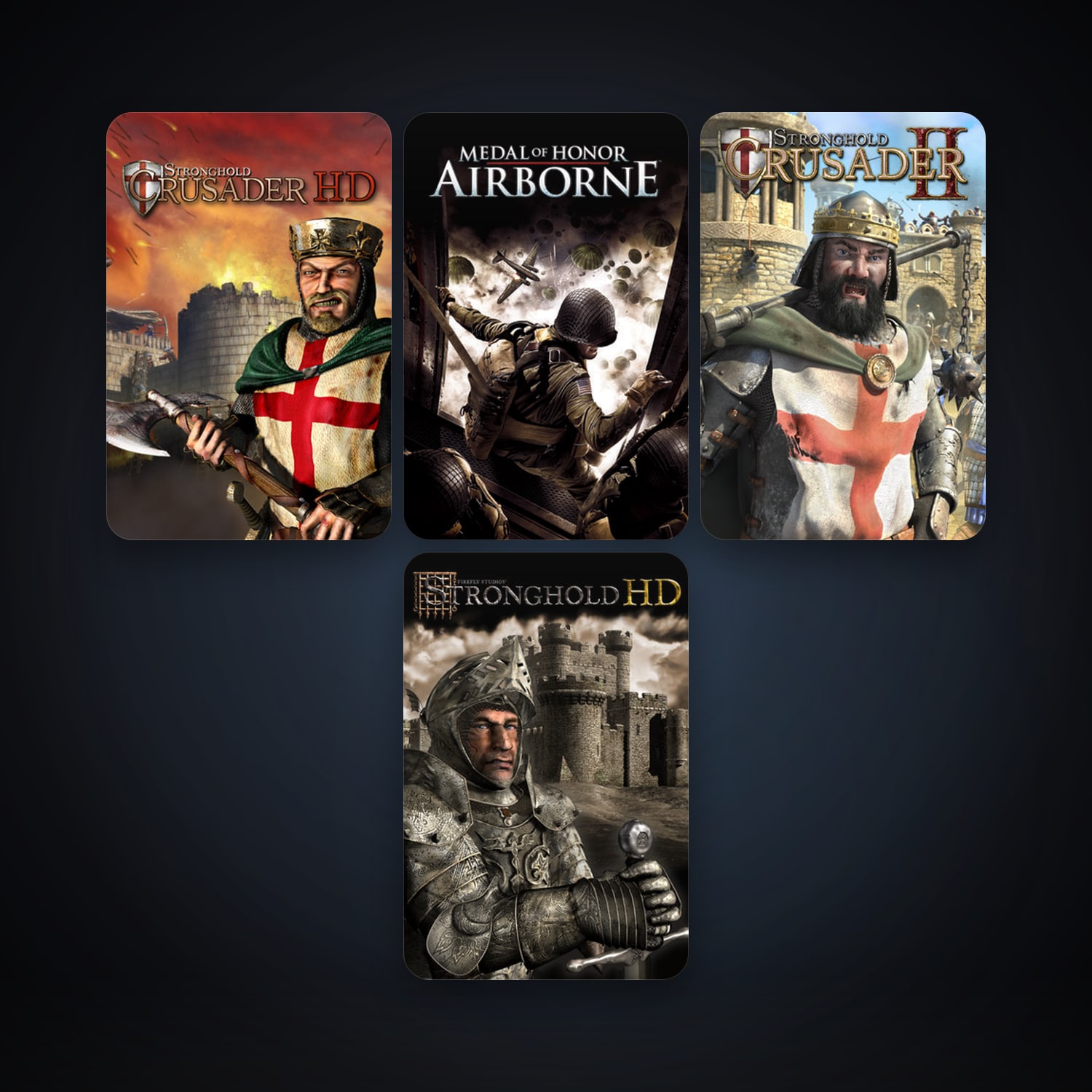 Medal of Honor: Airborne + Stronghold HD, 6 games, clean — HabibiAccounts